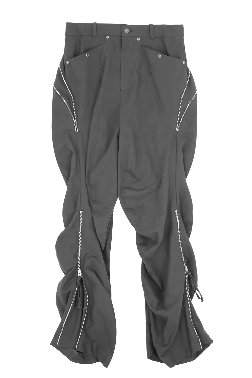 Zip Wave Bootcut Pants (Charcoal)