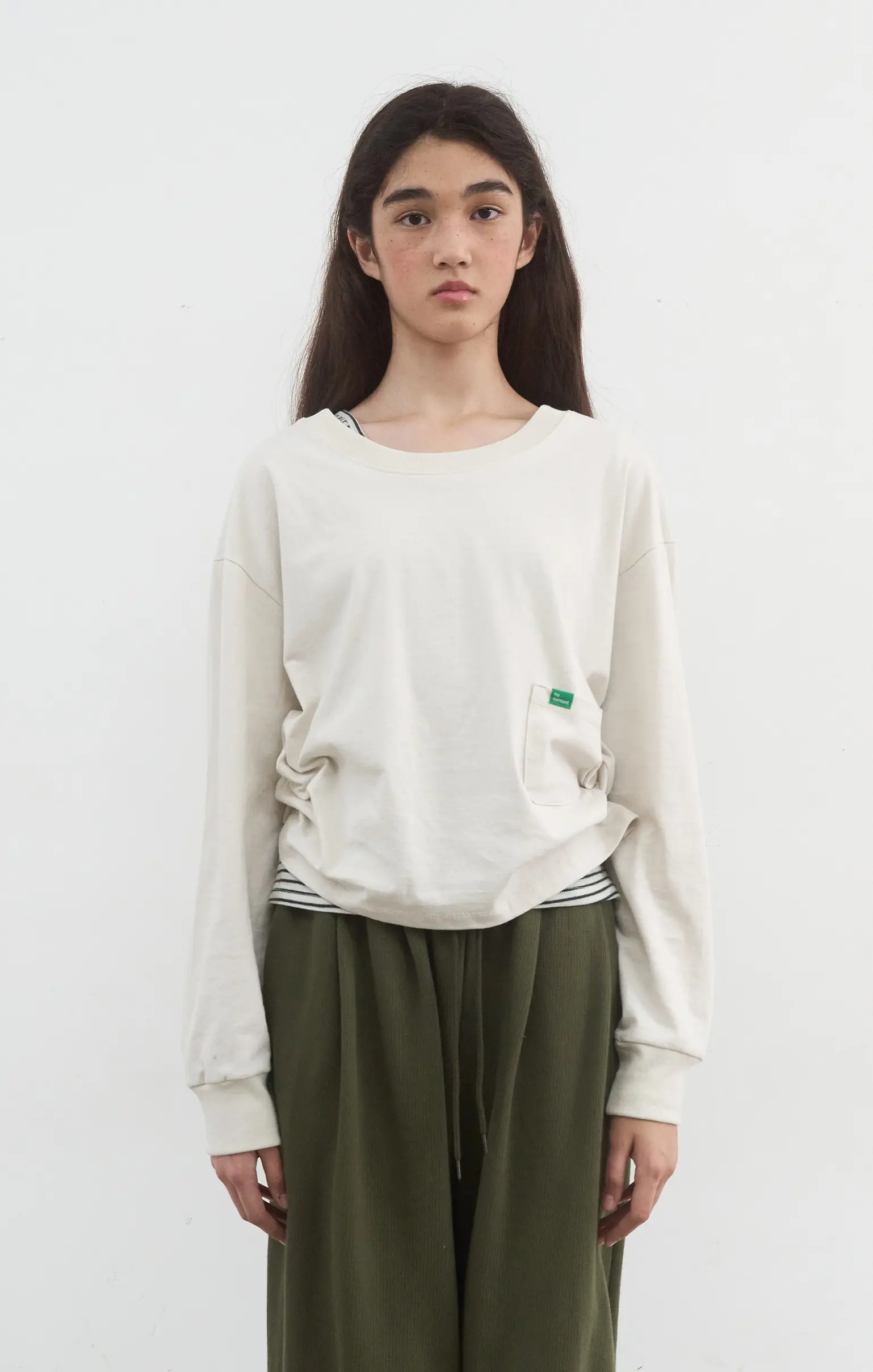 Plain Pocket T (Cream)
