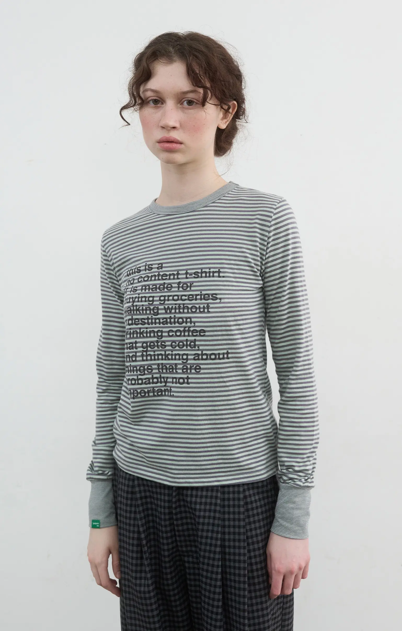 Coffee Stripe T (Soft Mint)