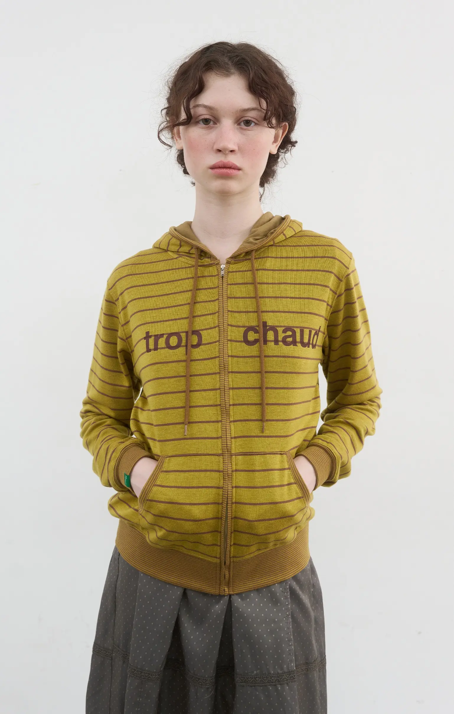 Weather Hooded Zip-up (Yellow Brown)