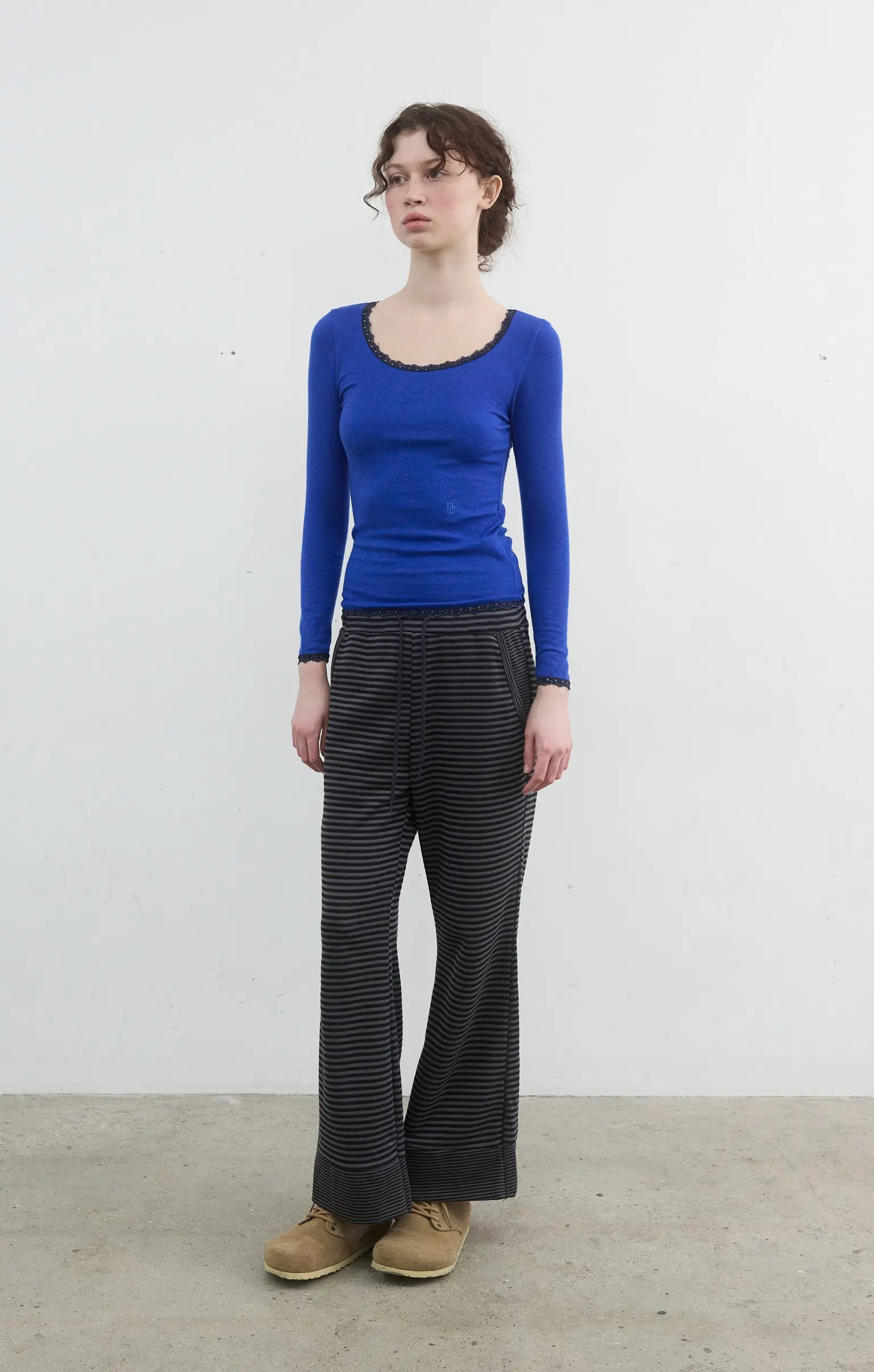 Supple Stripe Pants (Black)