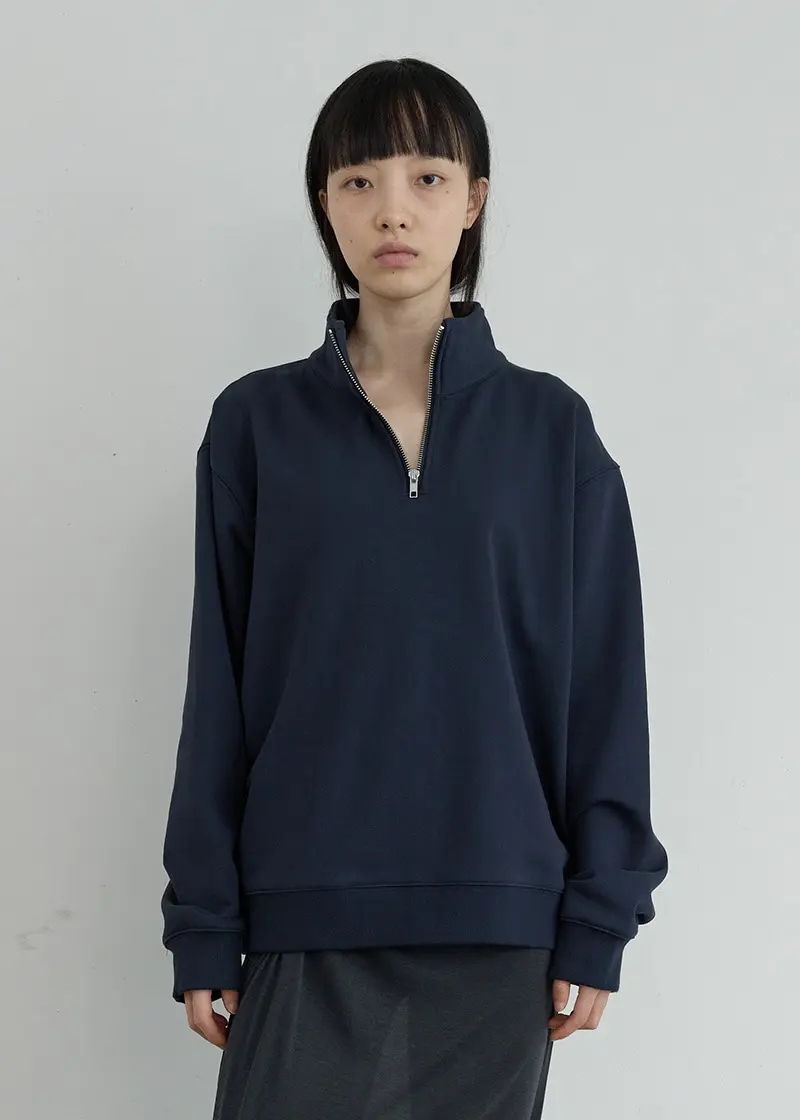 Classic Half Zip Sweatshirt (Navy)