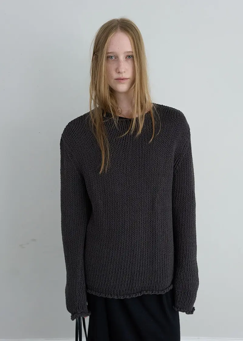 Relaxed Cotton Sweater (Charcoal)
