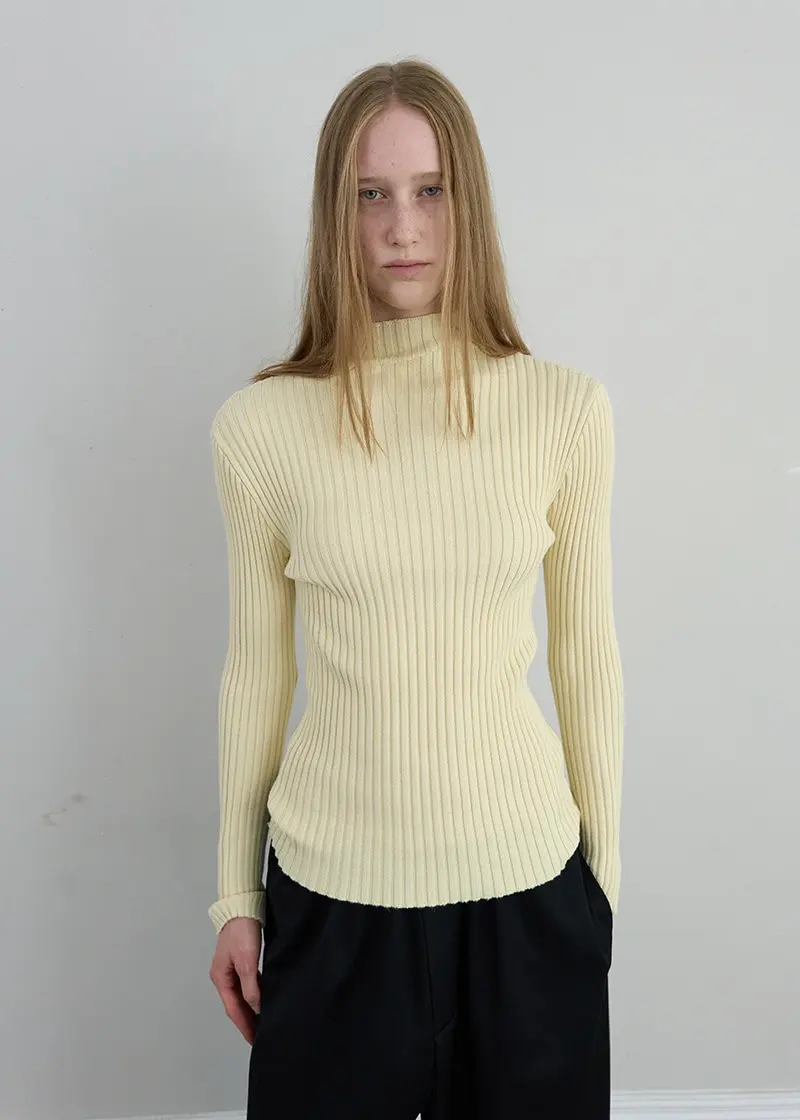 Ribbed Knit Sweater (Lemon)
