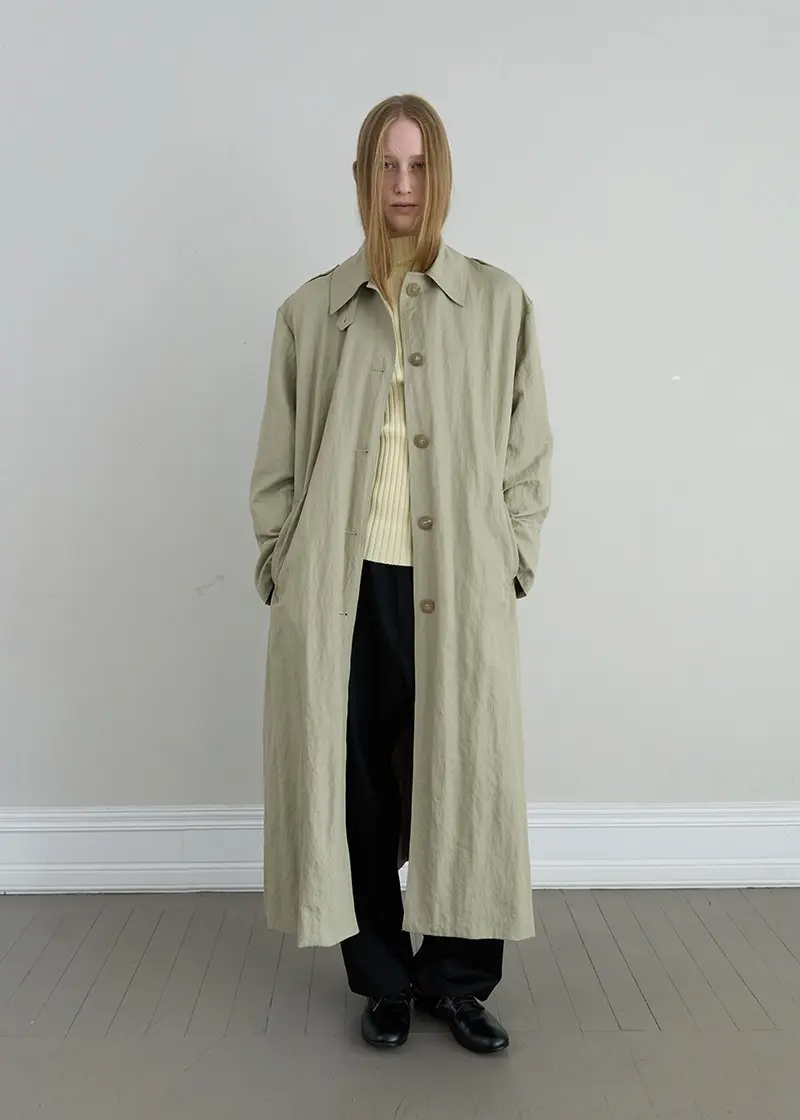 Soft Sheen Trench Coat (Beige)