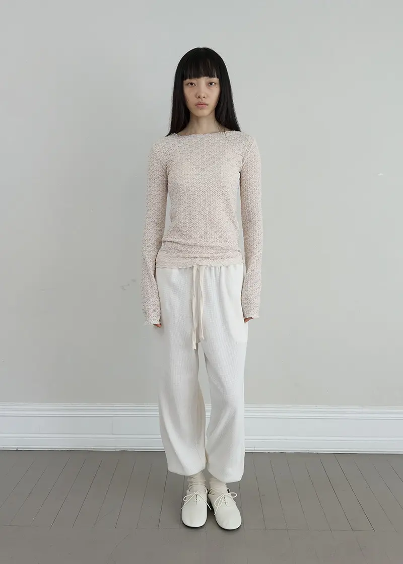 Waffle Jogger Pants (Ivory)