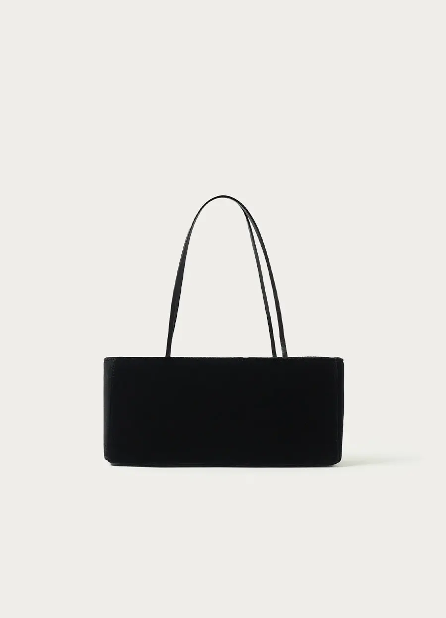 Vernis Baguette Bag (Black Velvet)