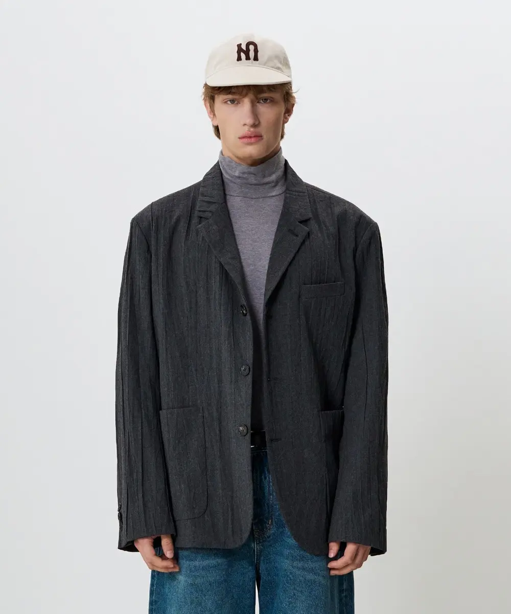 Wrinkle Blazer (Shadow Charcoal)