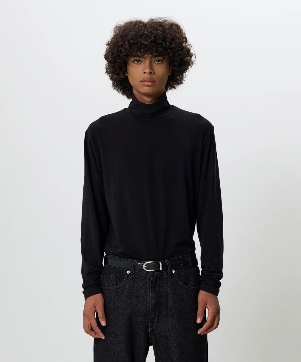 Mellow Turtle Neck T-Shirts (Black)