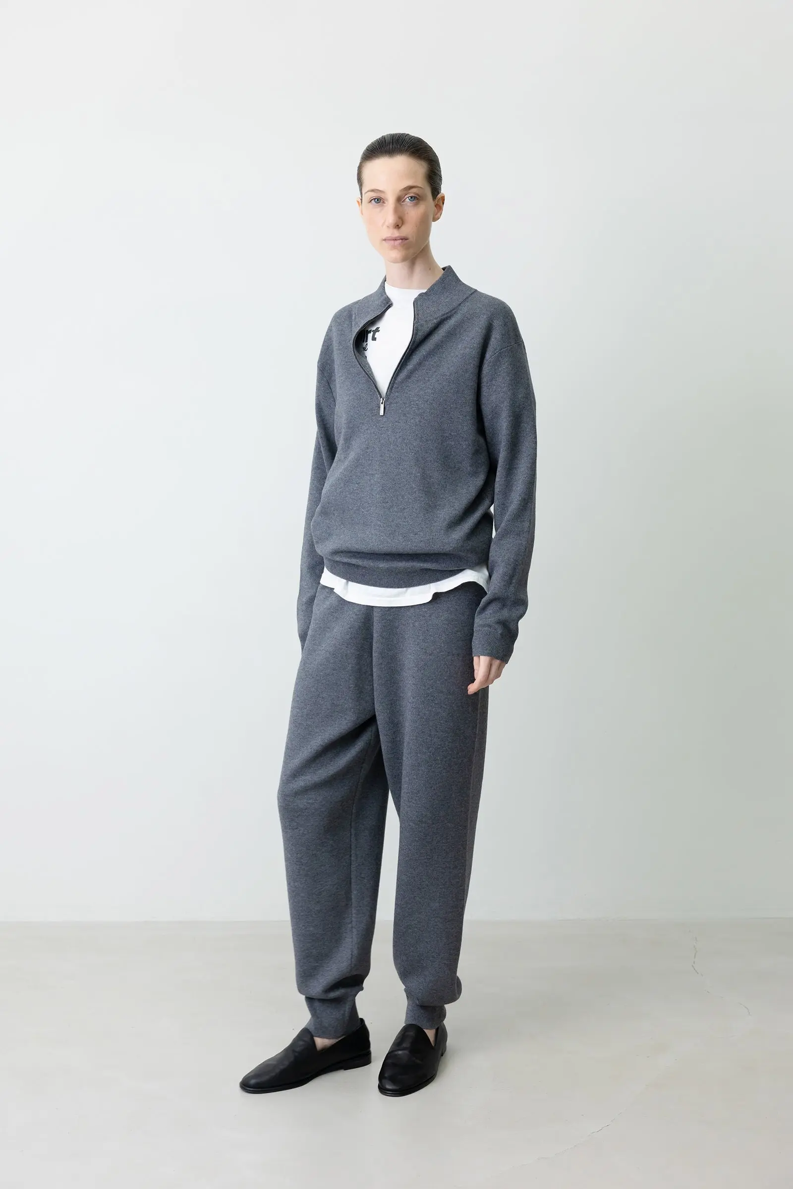 Washable Wool-Cotton Jogger Pants Grey