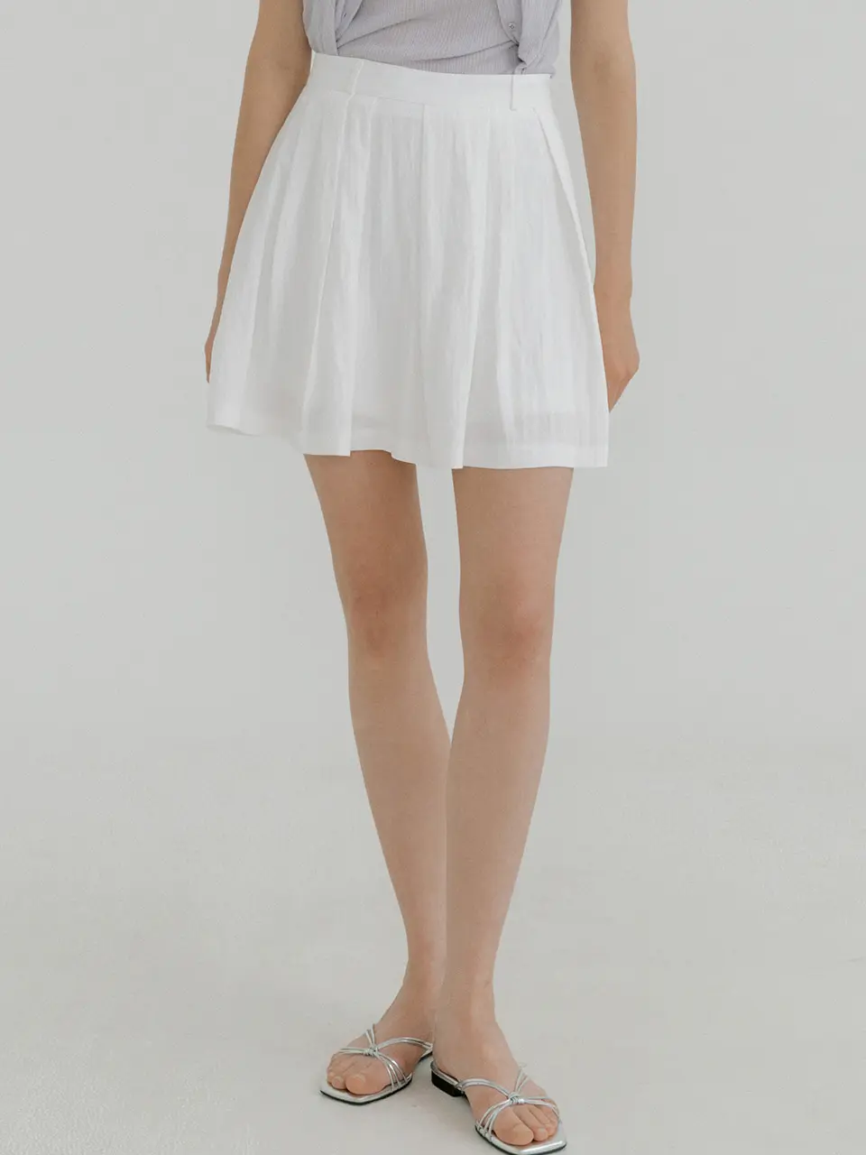 Irregular tuck skirt pants (ivory) orc 6061