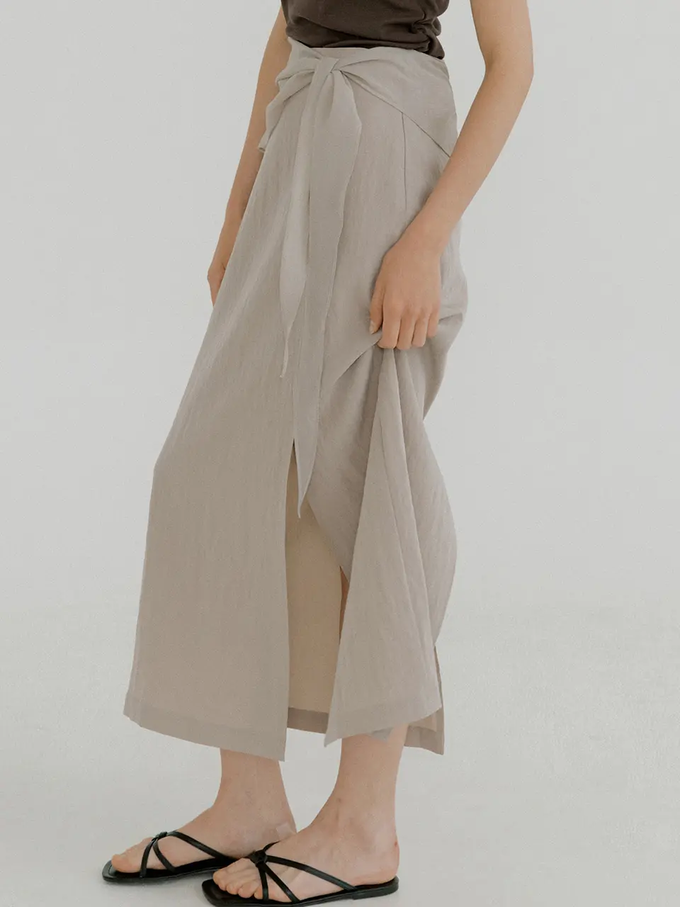 sheer scarf maxi skirt (beige) orc 6065