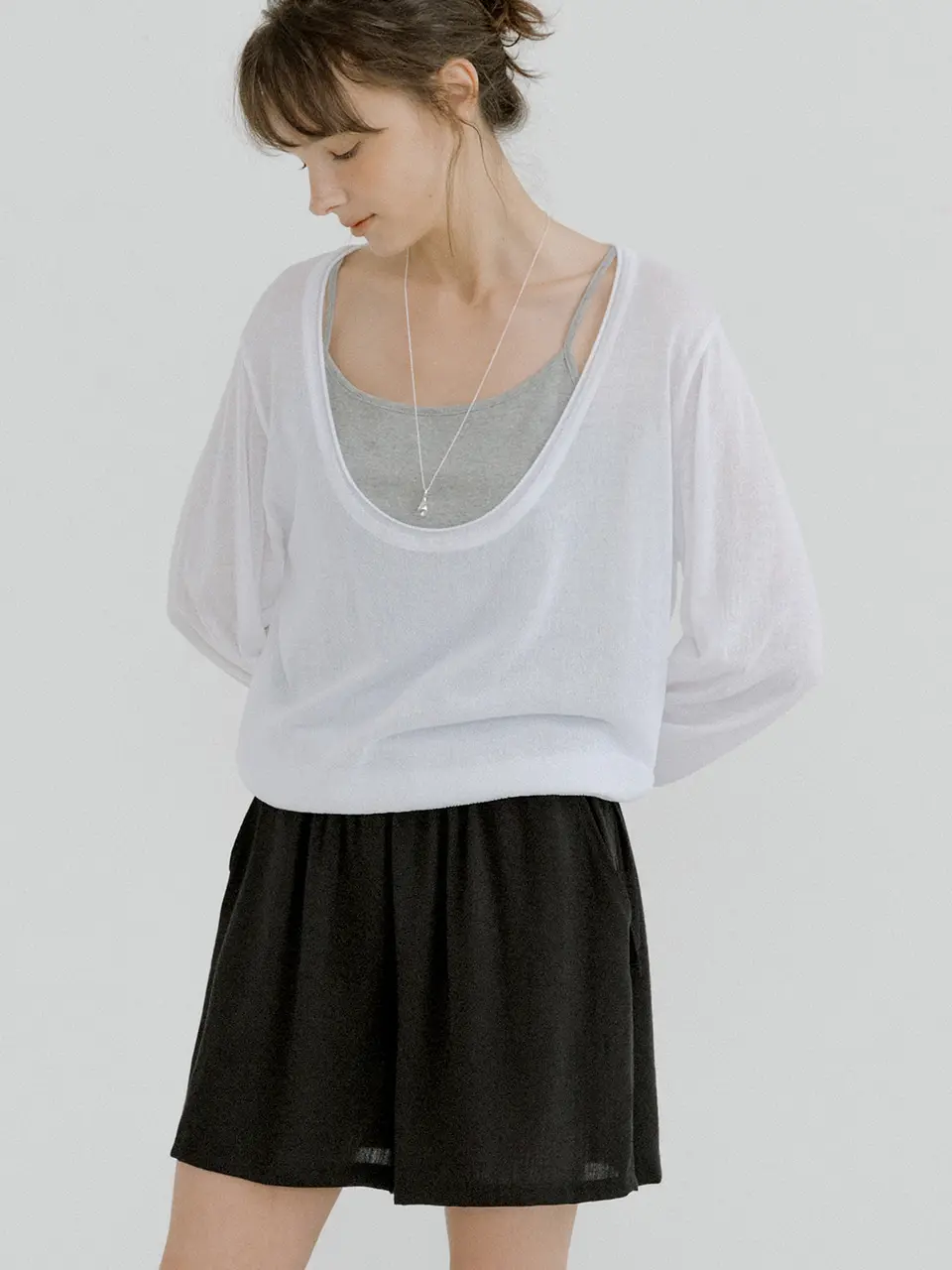 deep u-neck knit (ivory) orc 6067