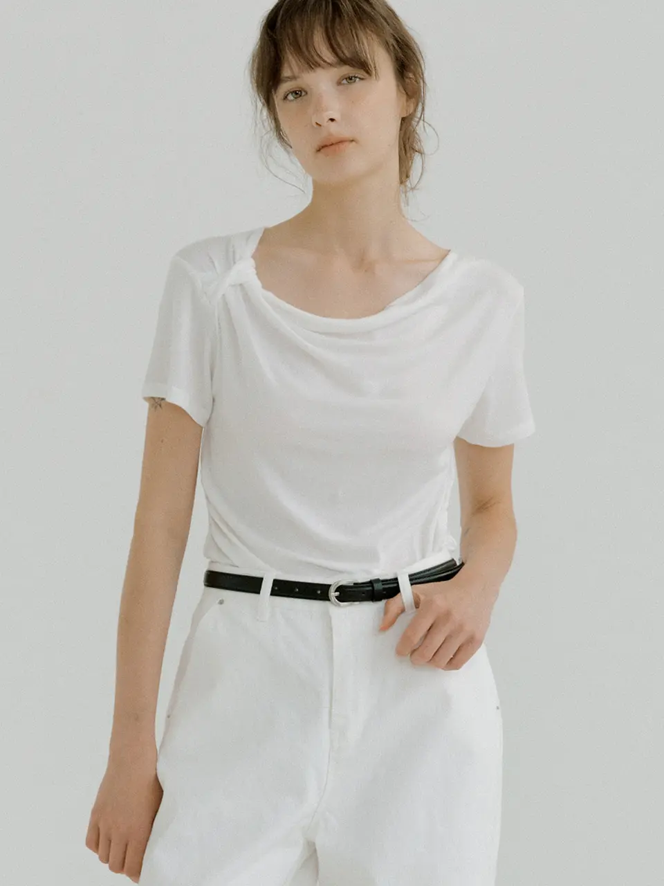 twist strap T-shirt (ivory) orc 6068