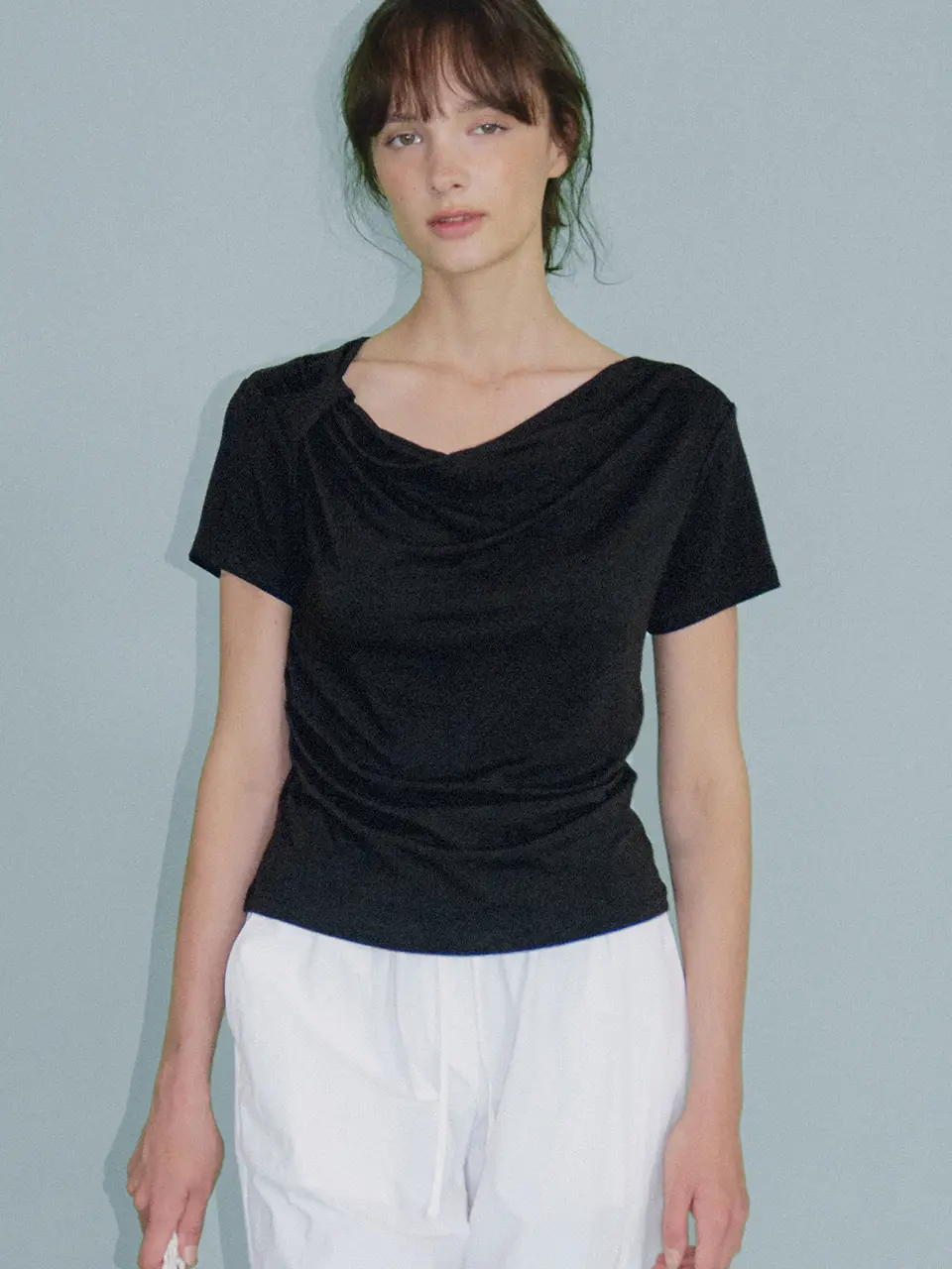 twist strap T-shirt (black) orc 6069
