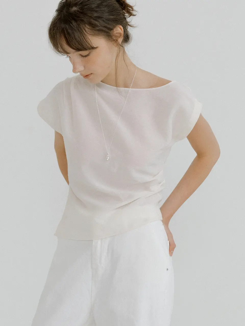 dolman pin tuck blouse (cream) orc 6082