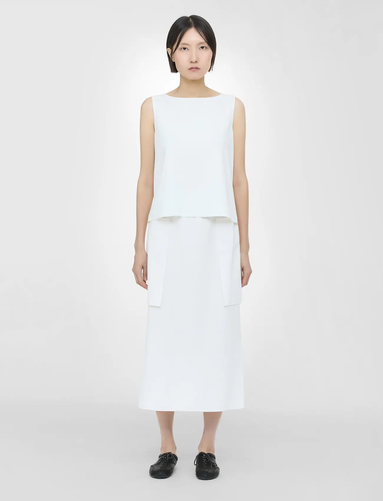 Unbalanced Module Skirt (White)