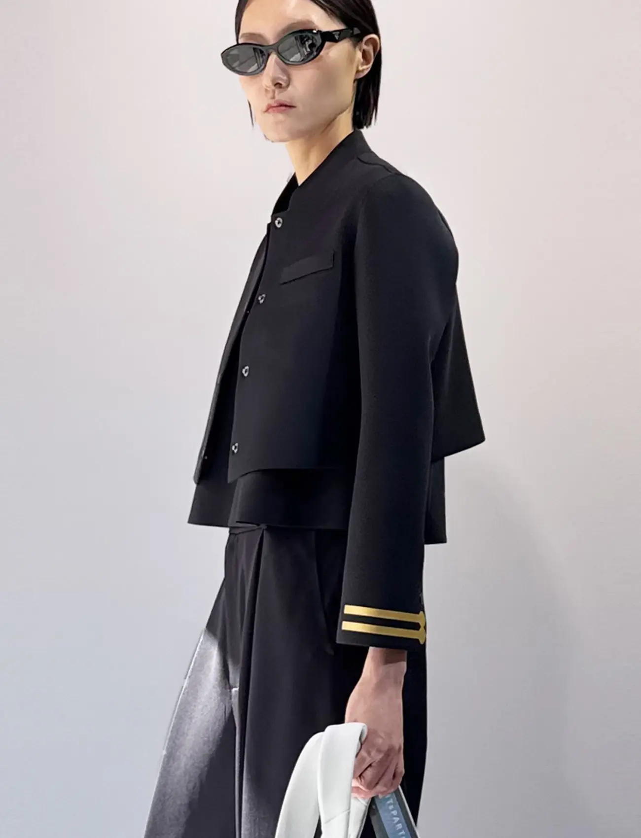 Mandarin Collar Snap Spencer Jacket