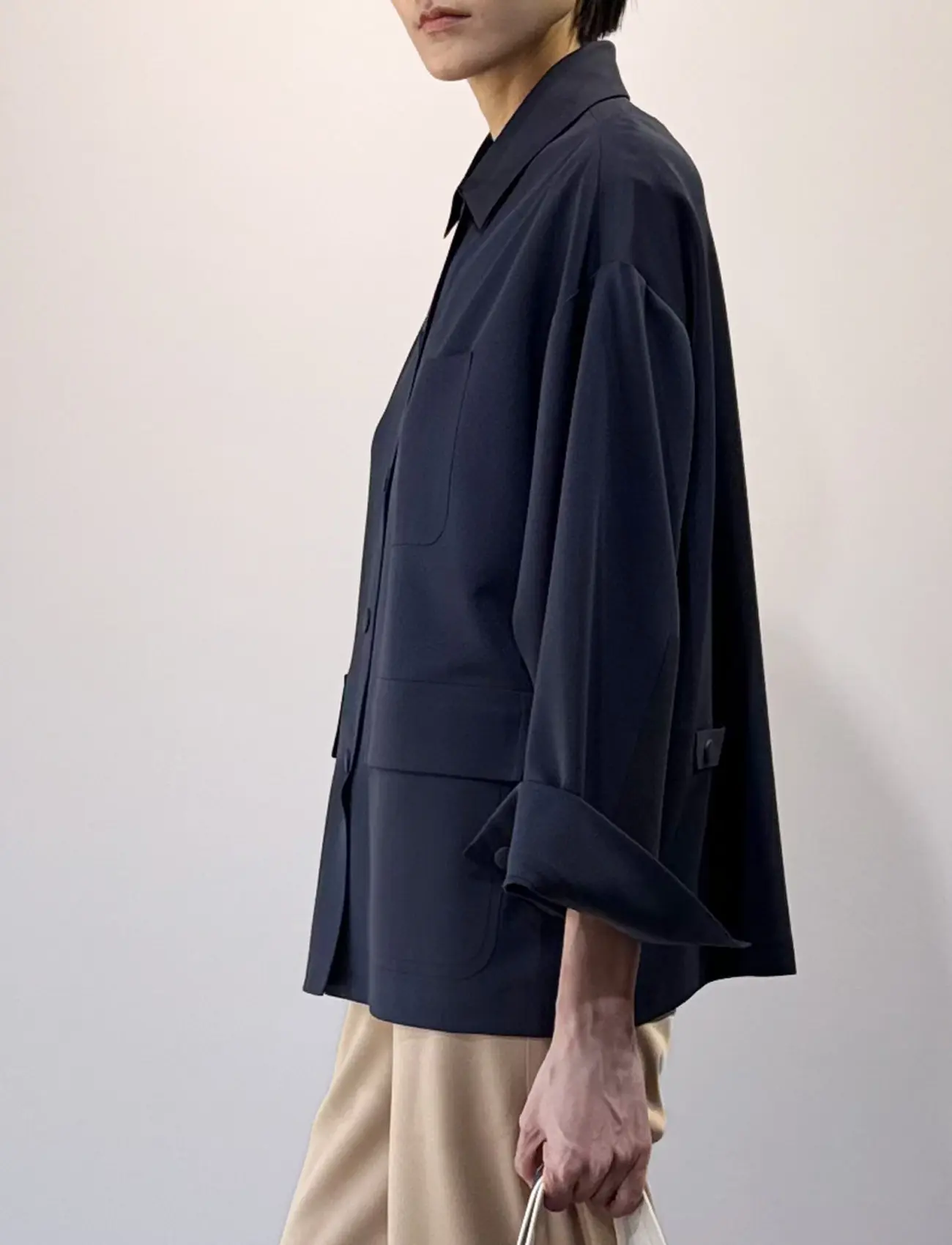 Formal Basic Safari Jacket (Navy)