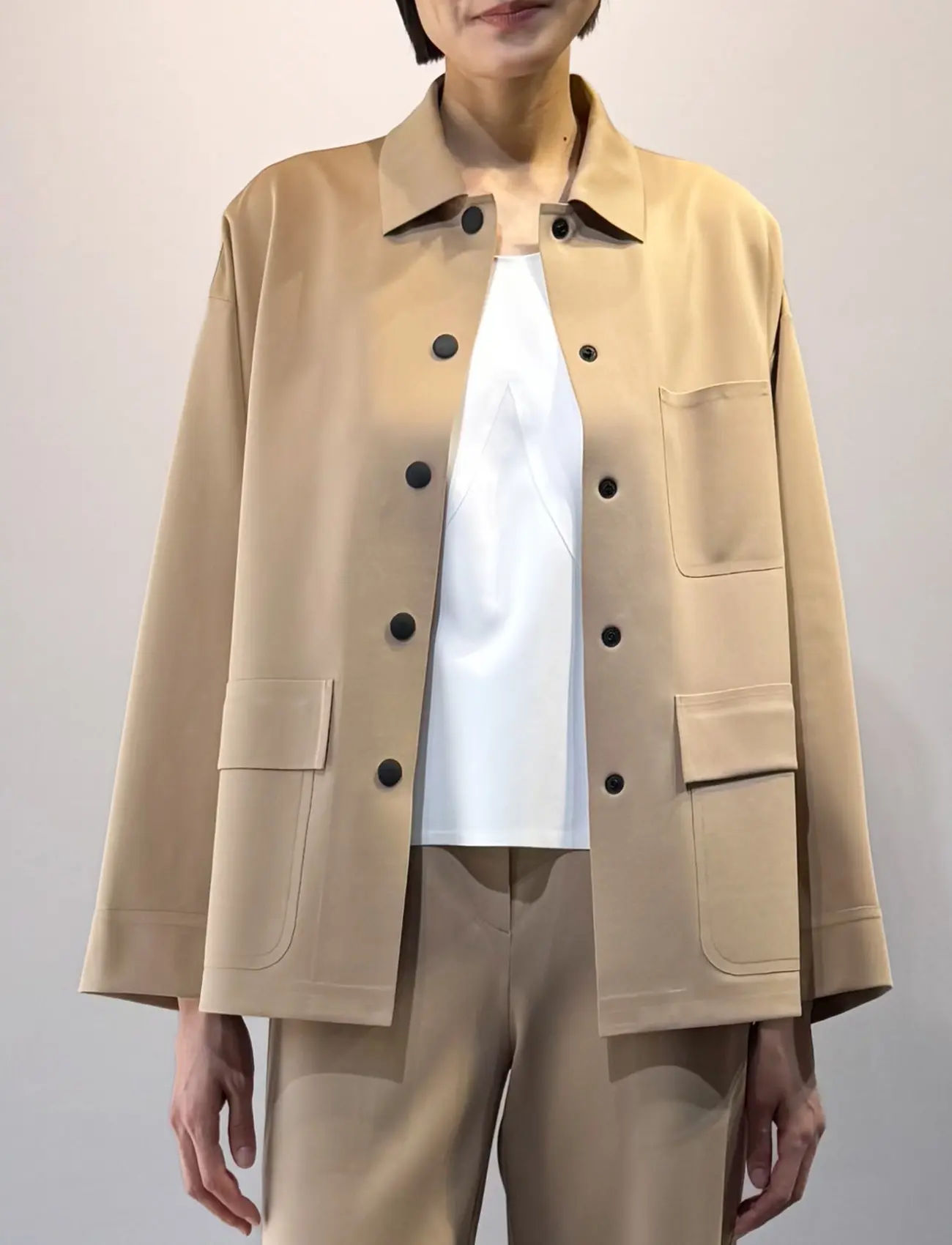 Formal Basic Safari Jacket (Beige)