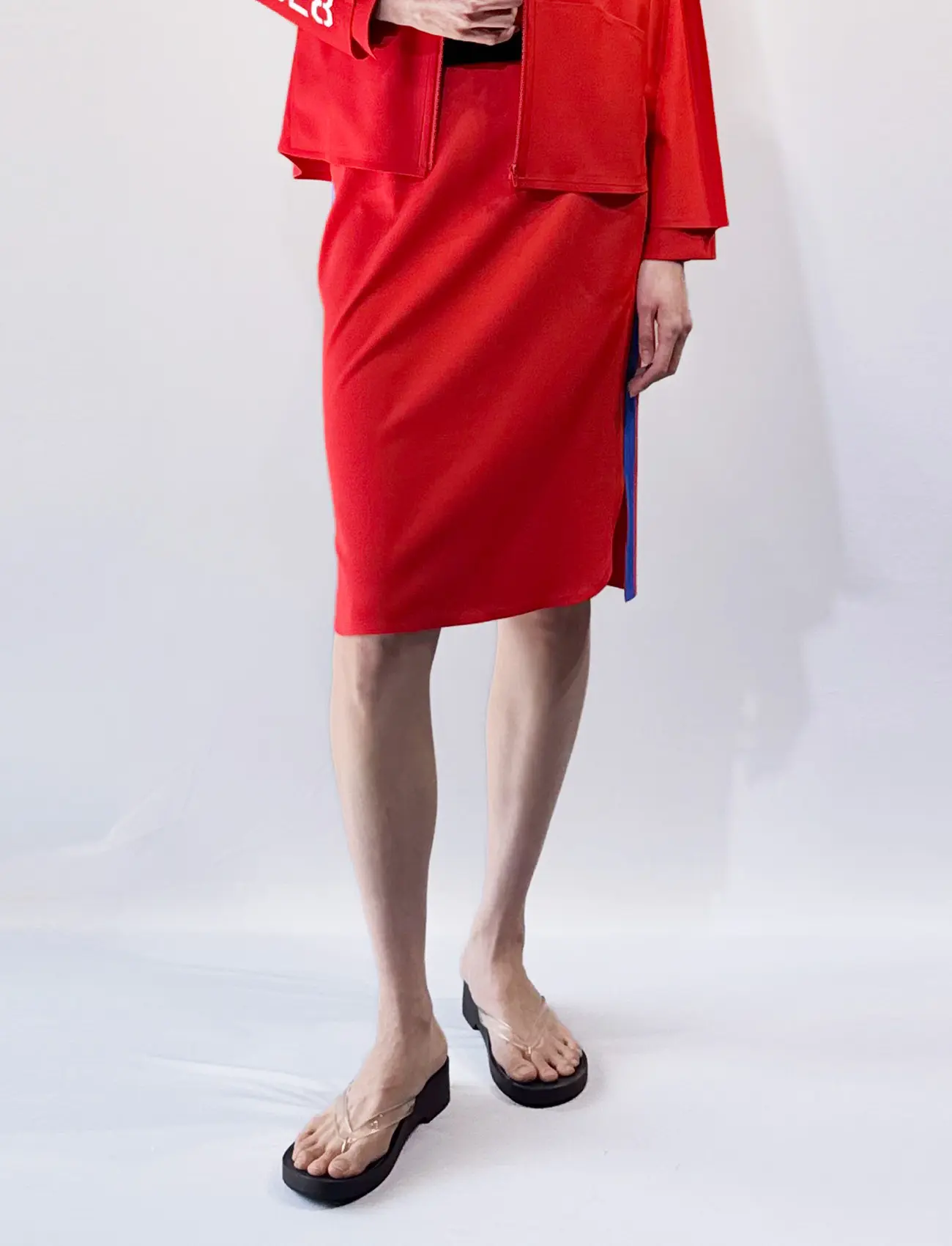 Sleek Track Skirt (Red)