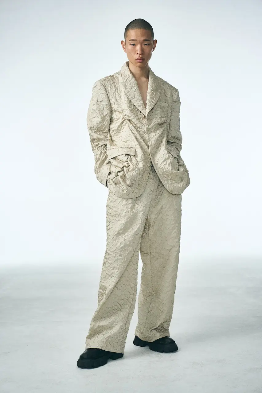 Shirring Raindrop Pants (Beige)