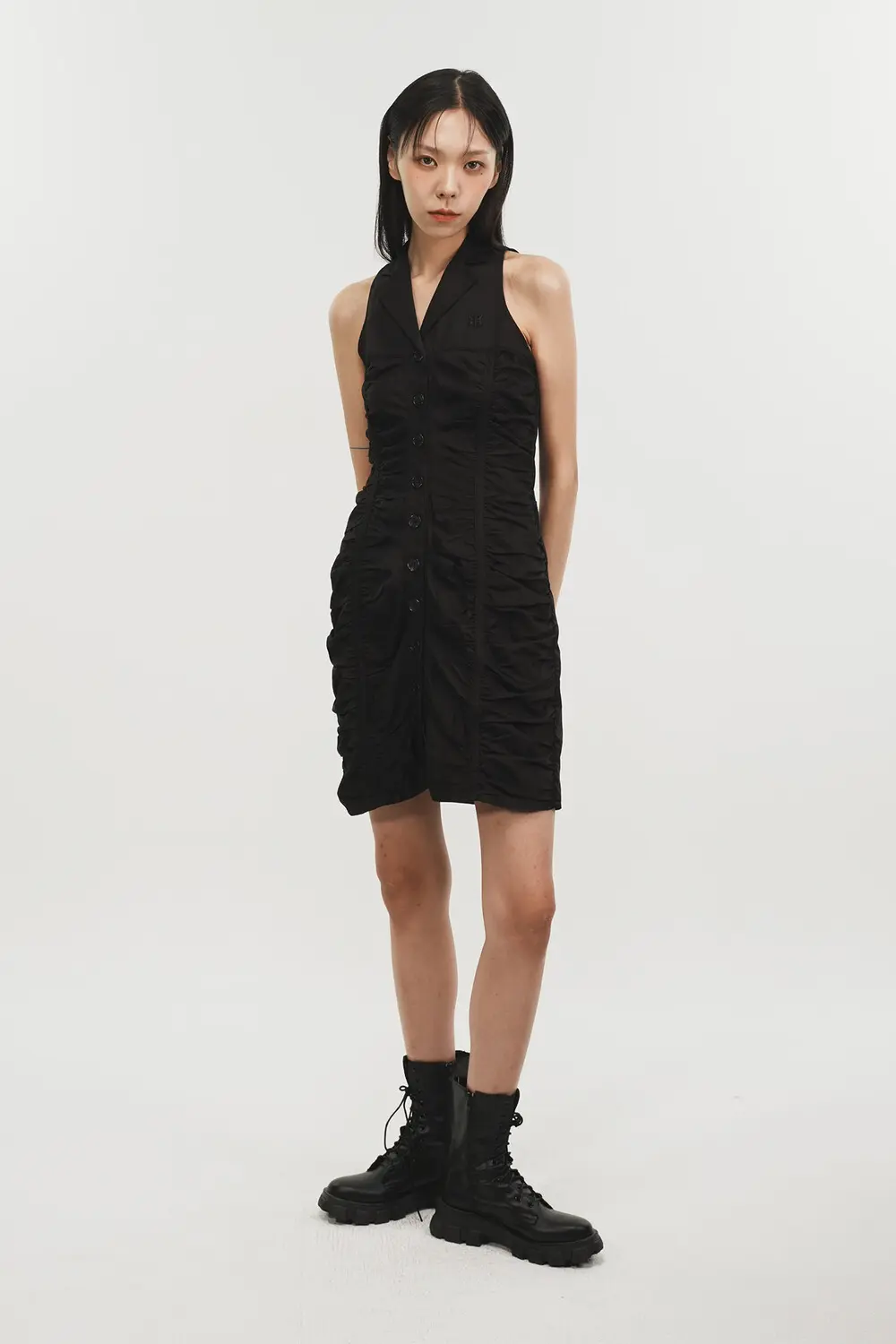 Shirring Mini Dress