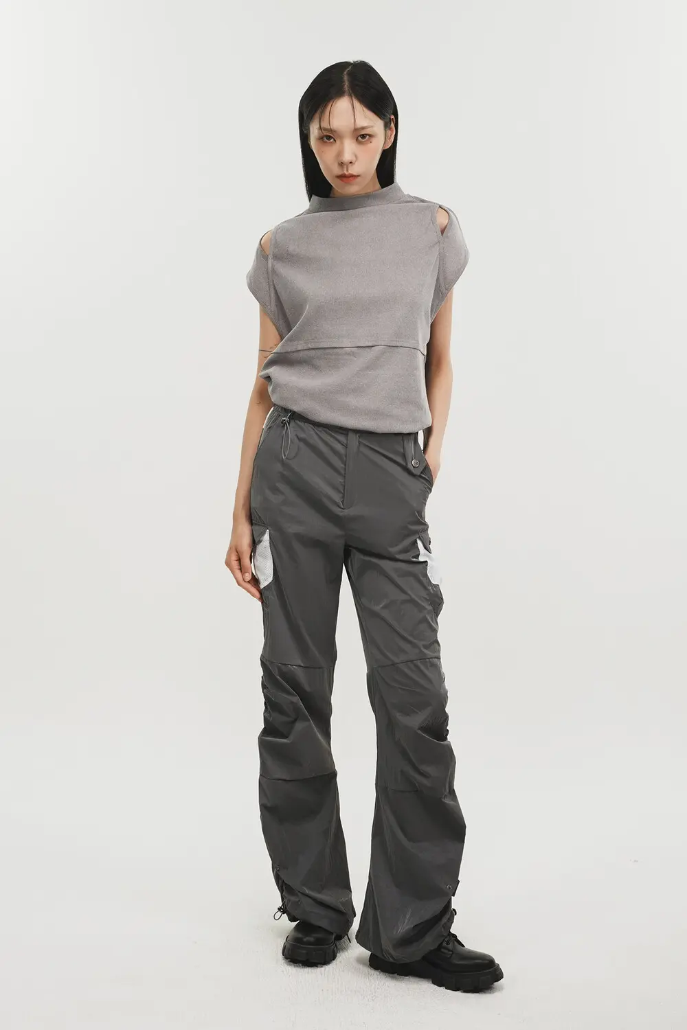 Side Shirring Panel Pants