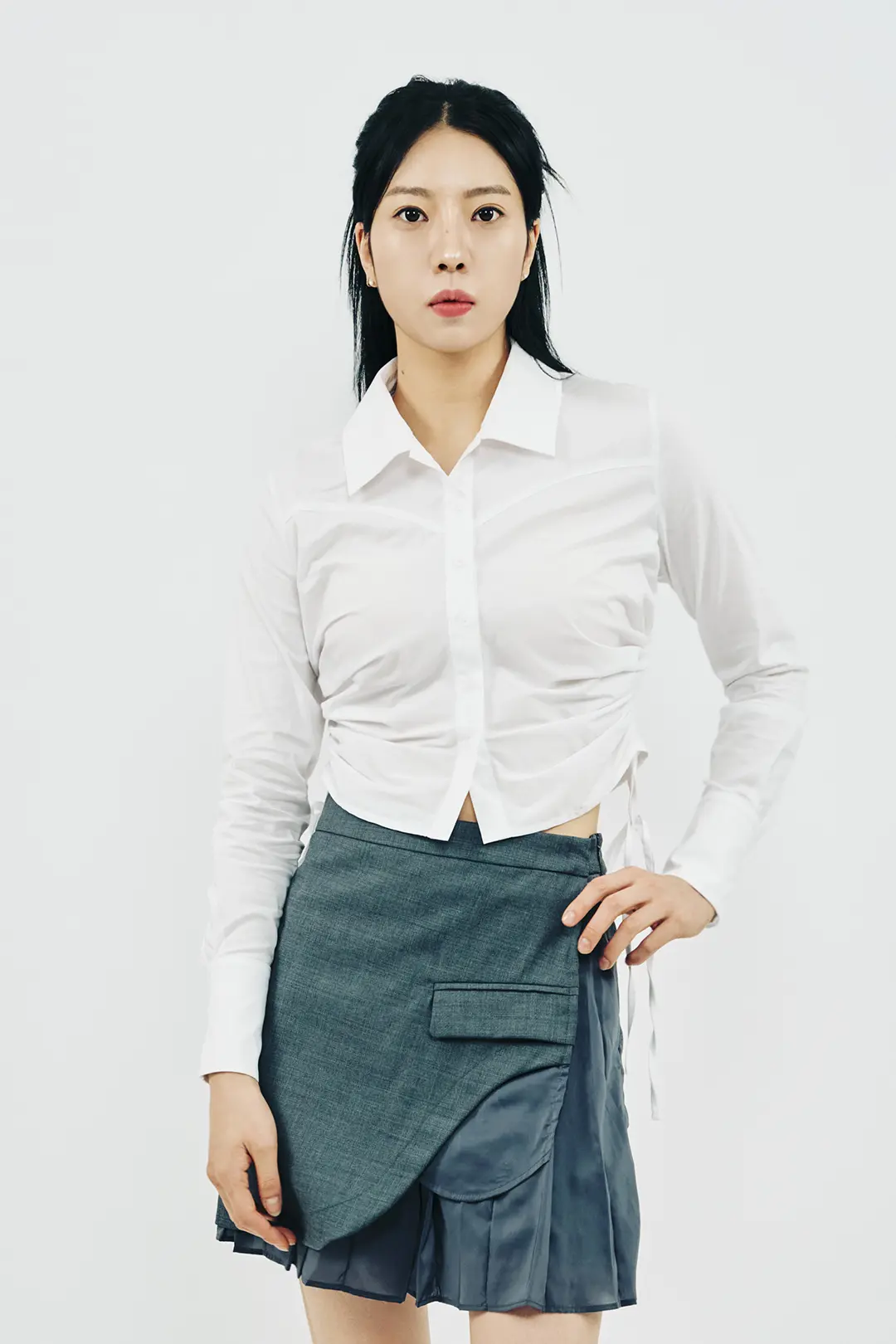 Shirring Long Sleeve Shirt