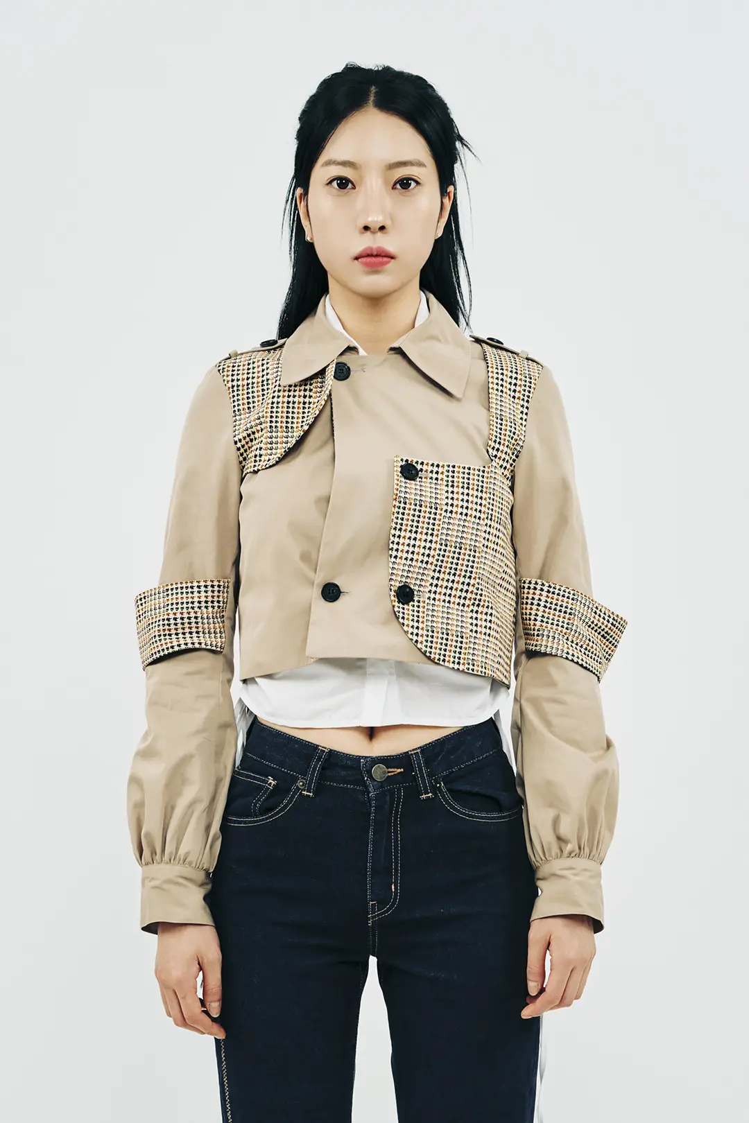 Trench Check Short Jacket