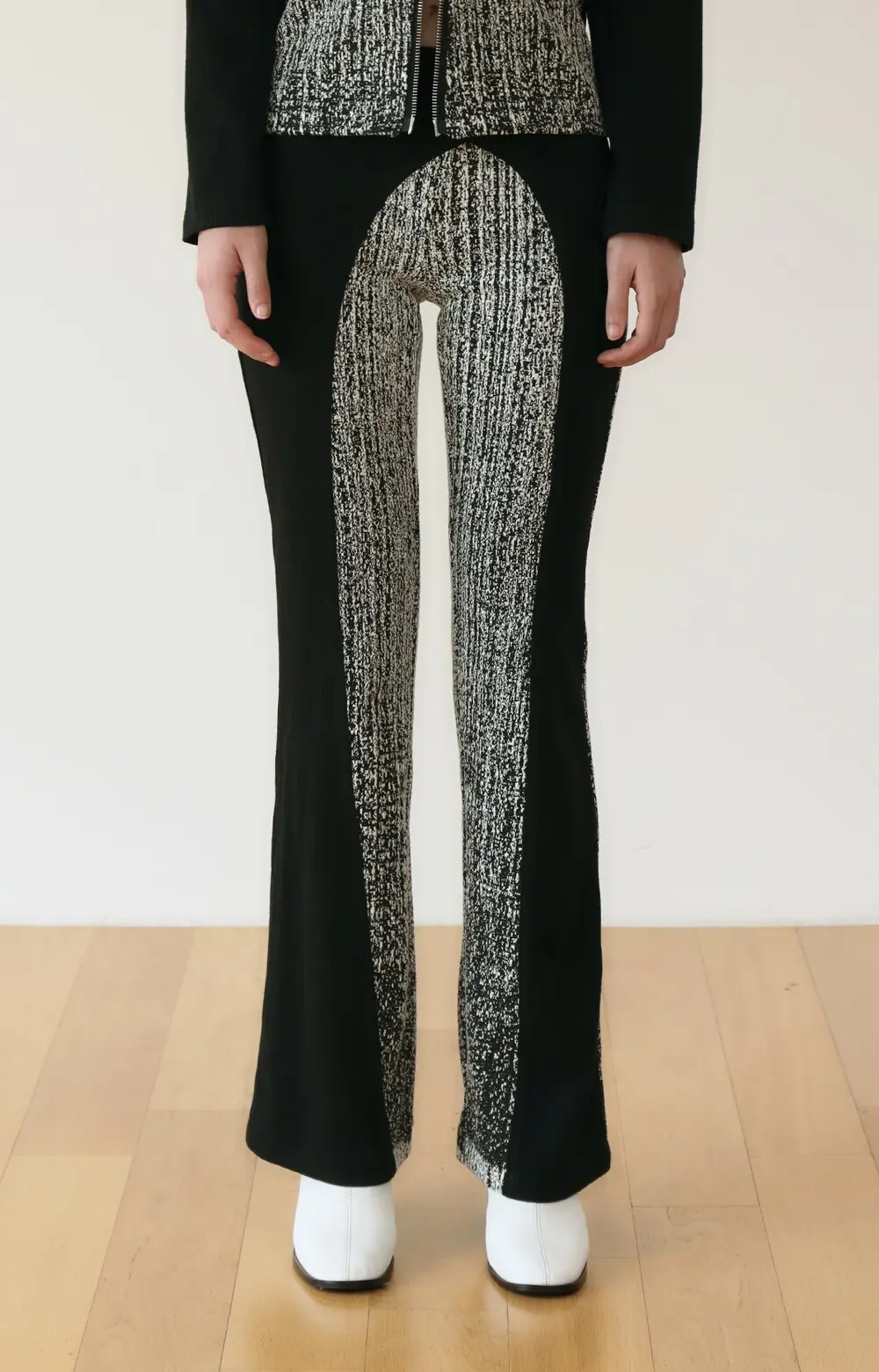 Jacquard Low Rize Banding Pants (Semi Boots Cut)