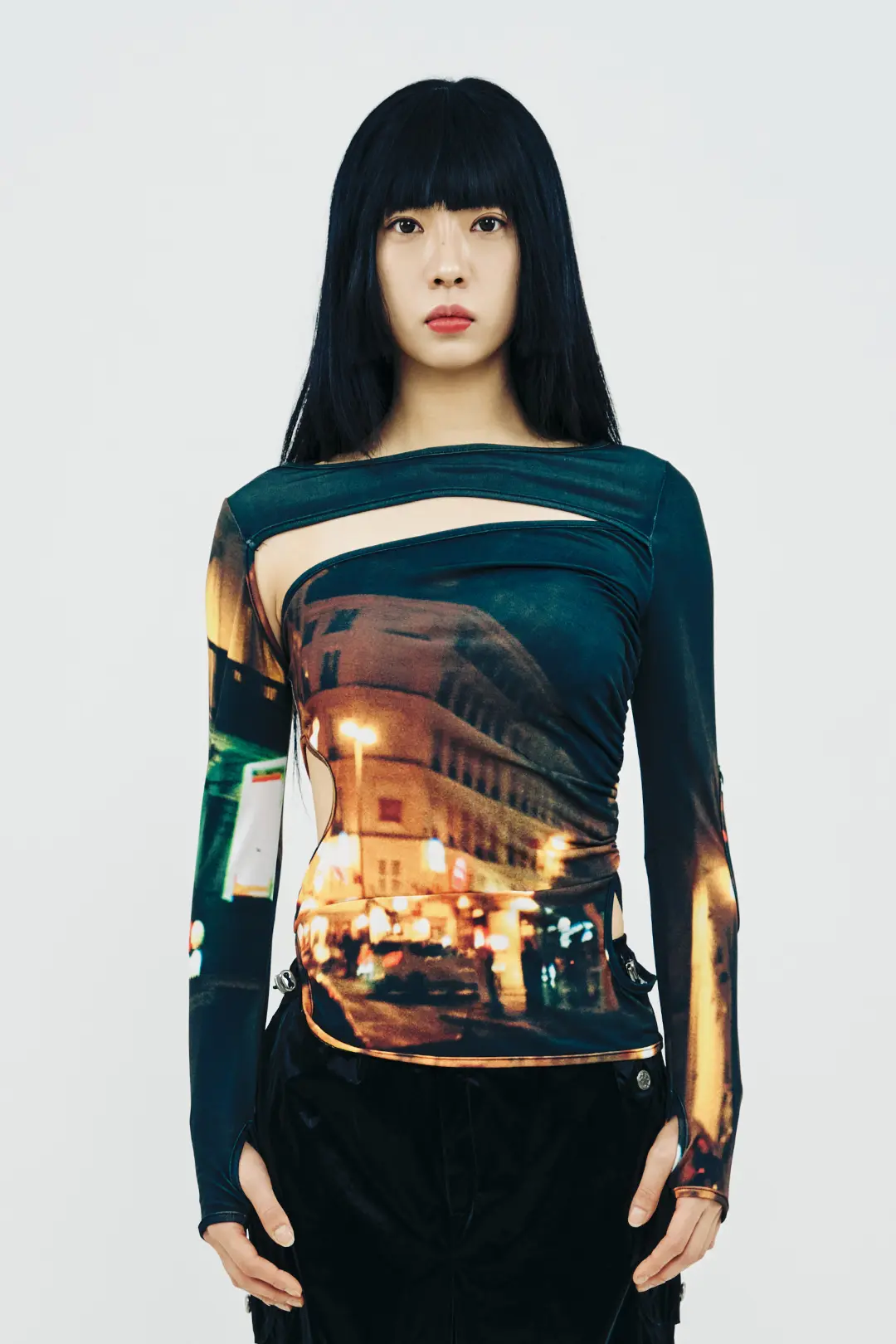 Hole Shirring T-Shirt (Paris)