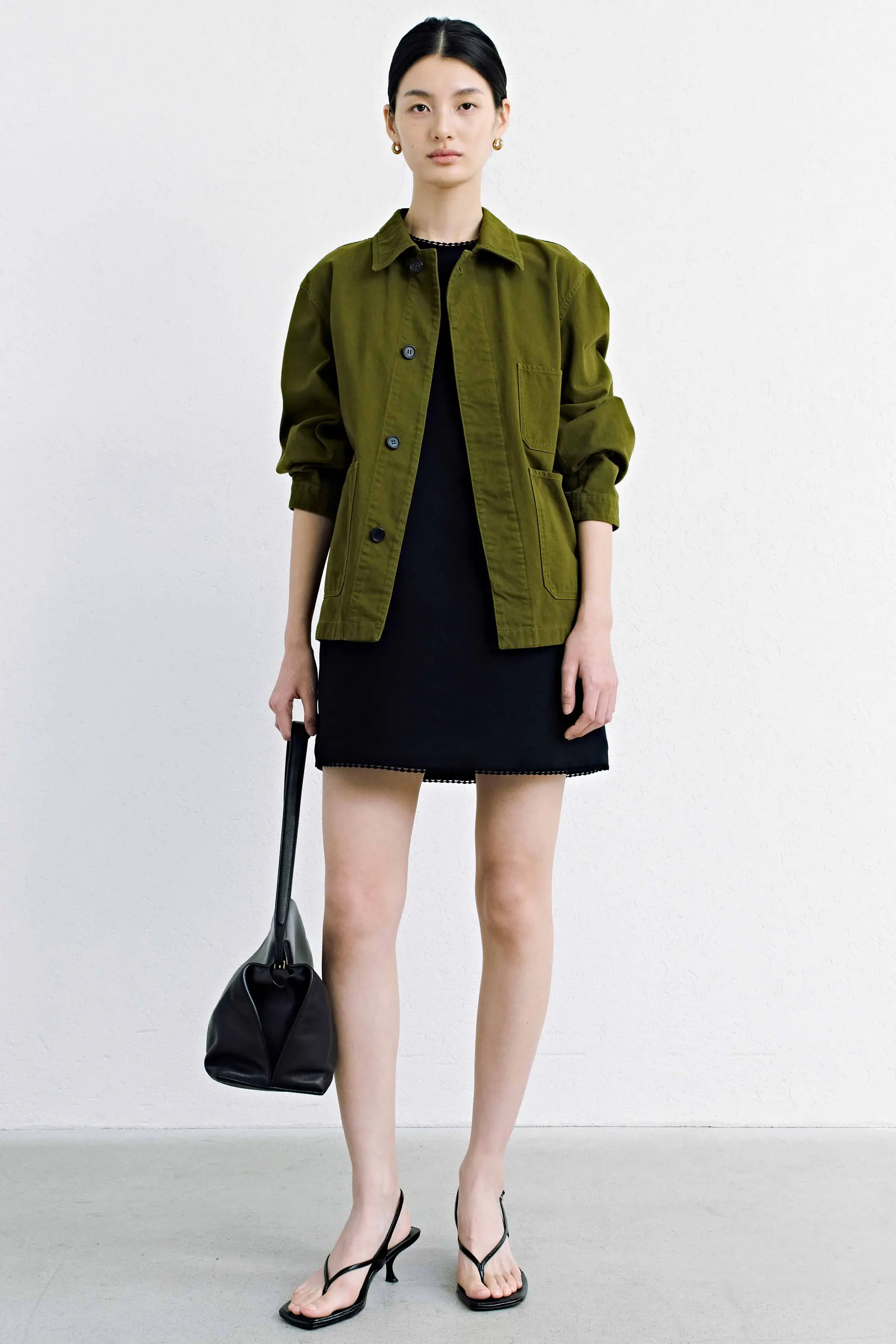 Unisex Brushed Cotton Work Jacket (Olive Green)