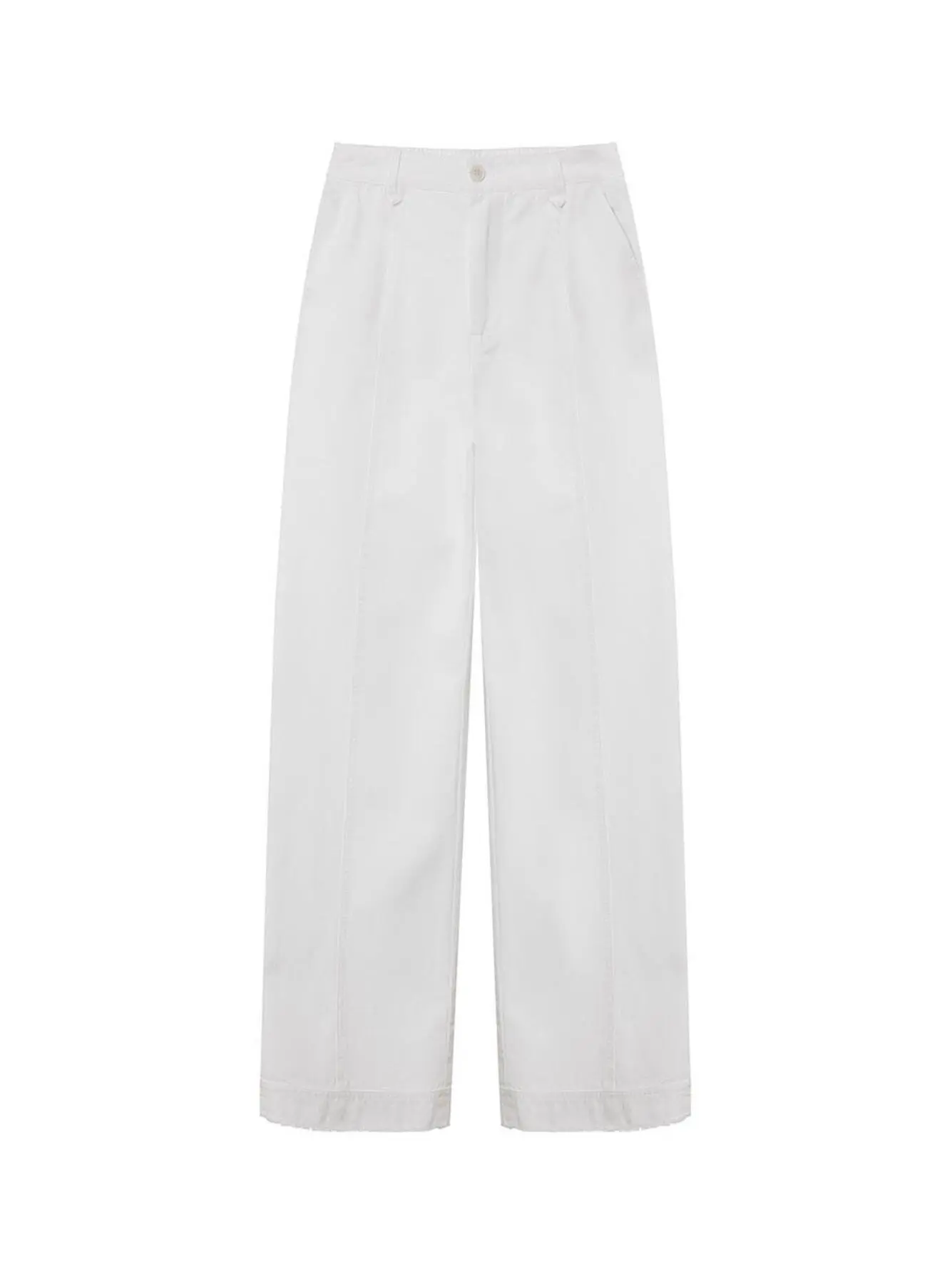 Cotton Front Seam Pants