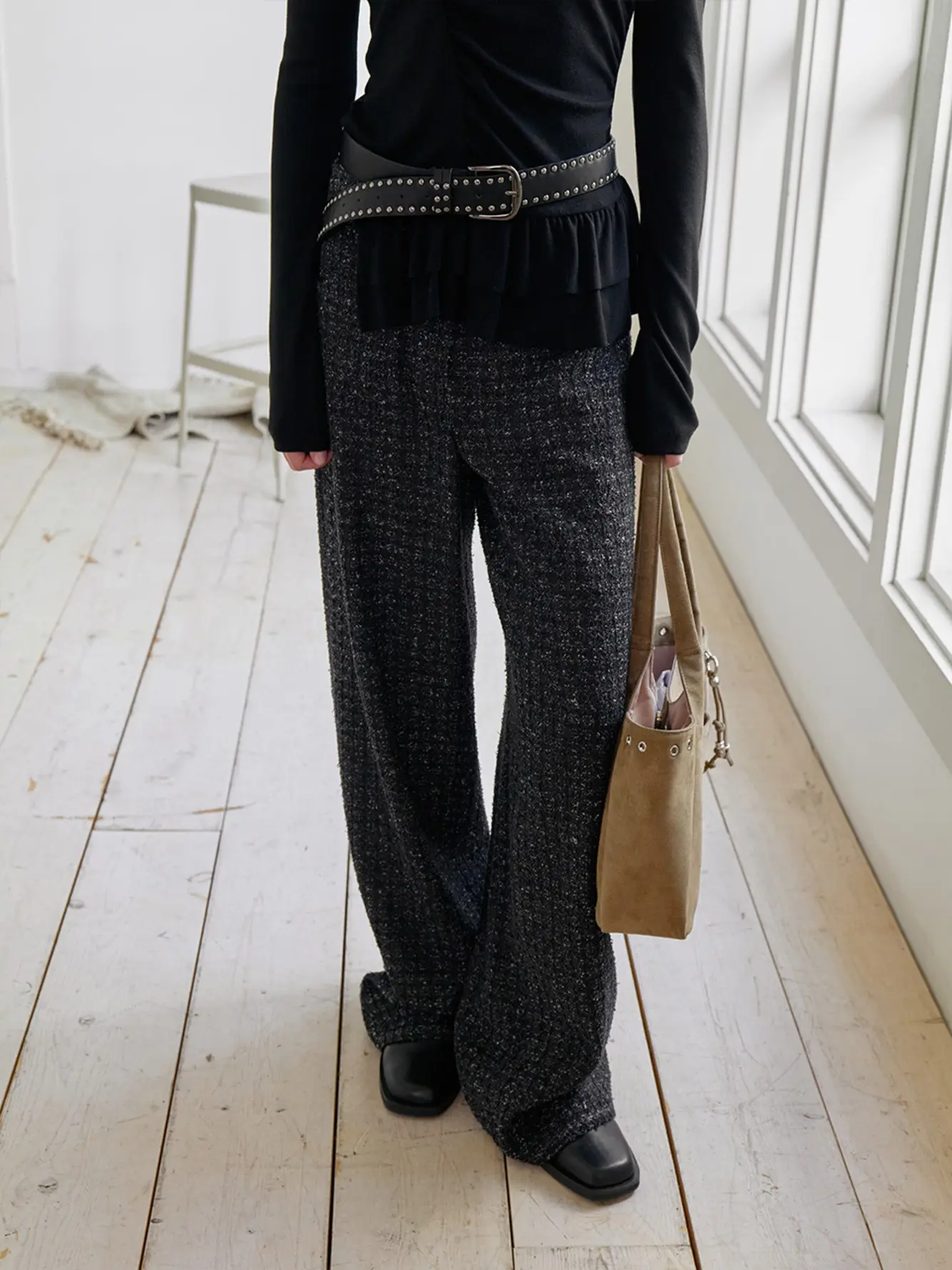 Textured Wide Pants