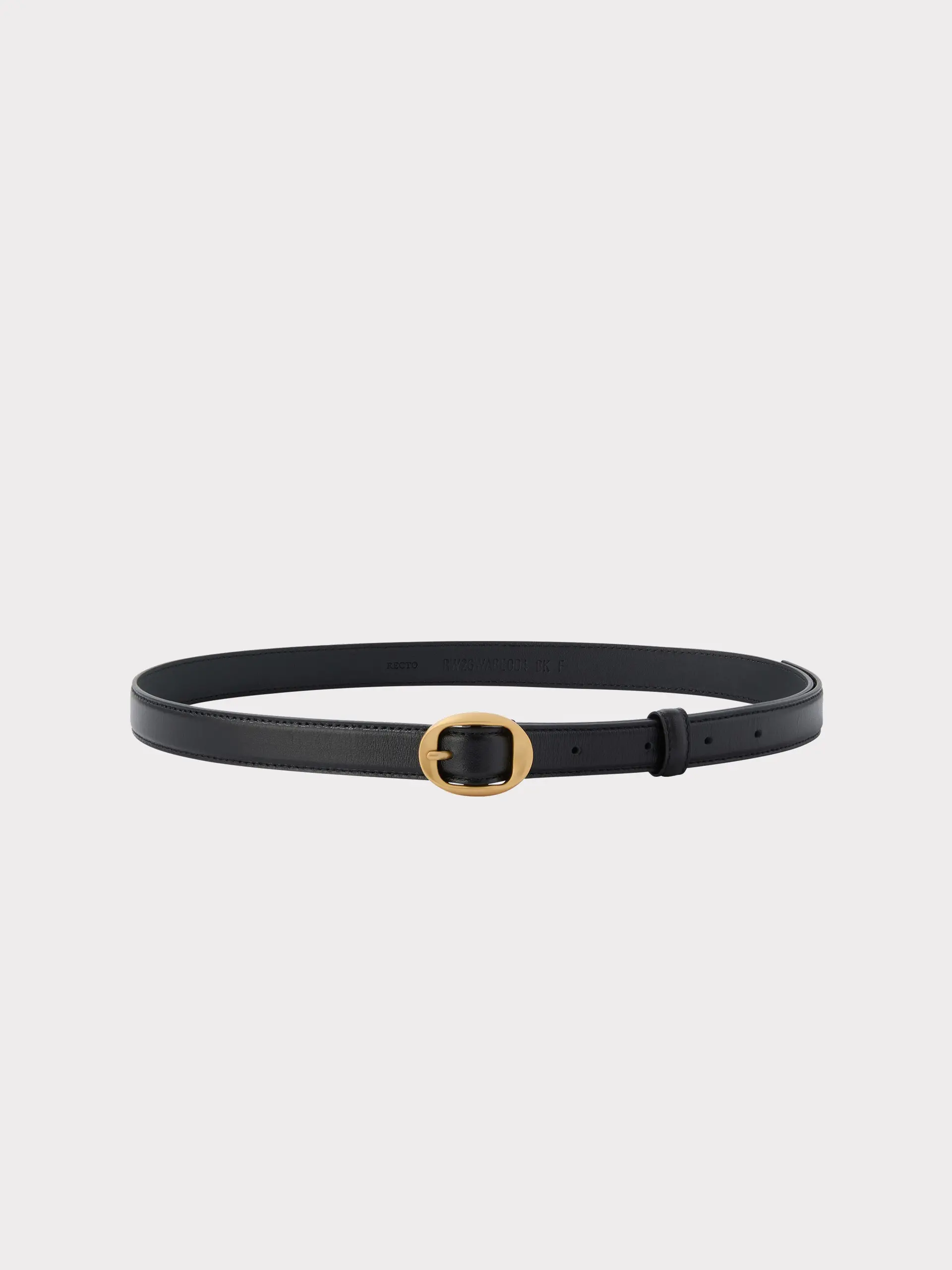 Signature Small Oval Buckle Belt (Black)