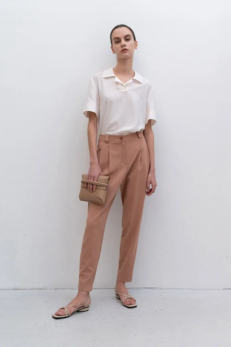 Dark Coral Relaxed Trouser