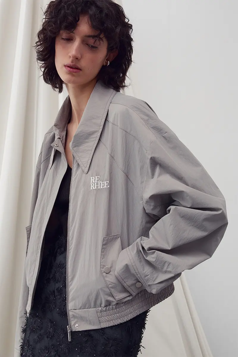 Logo-Embellished Bomber Jumper Khaki Beige