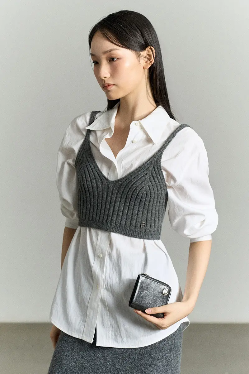 Ribbed-Knit Bustier