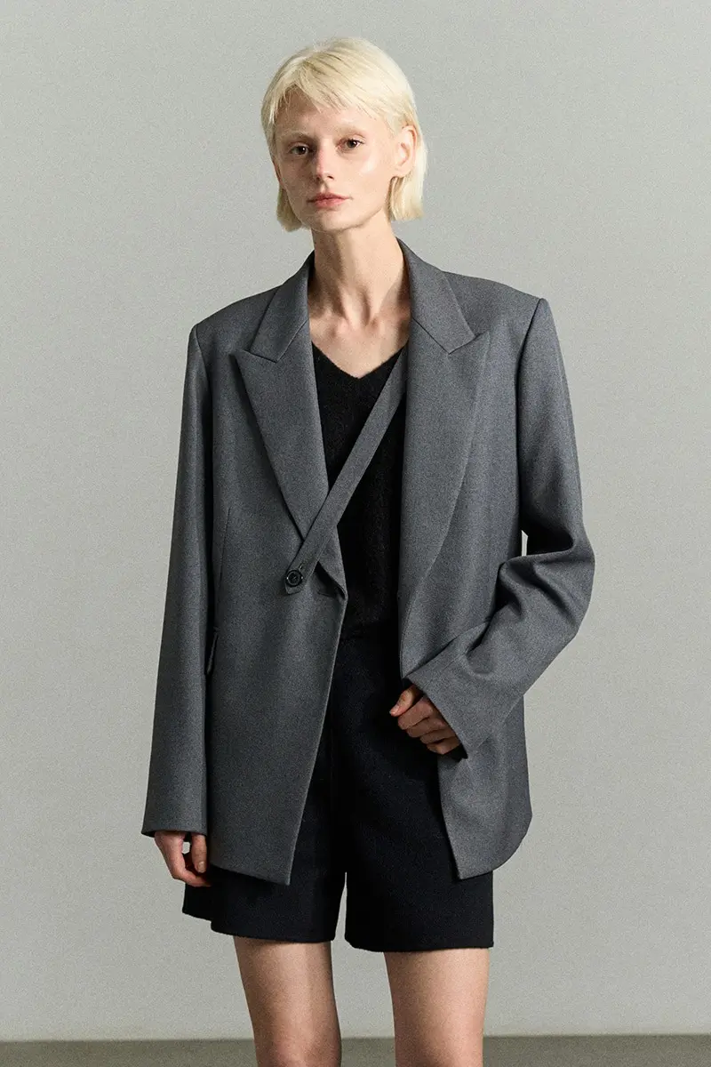 Cross Body Strap Blazer Jacket