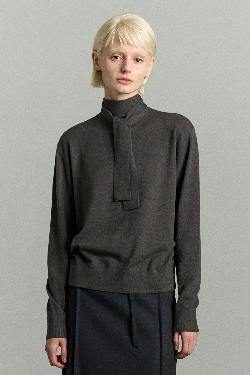 Tie Neck Knit Top
