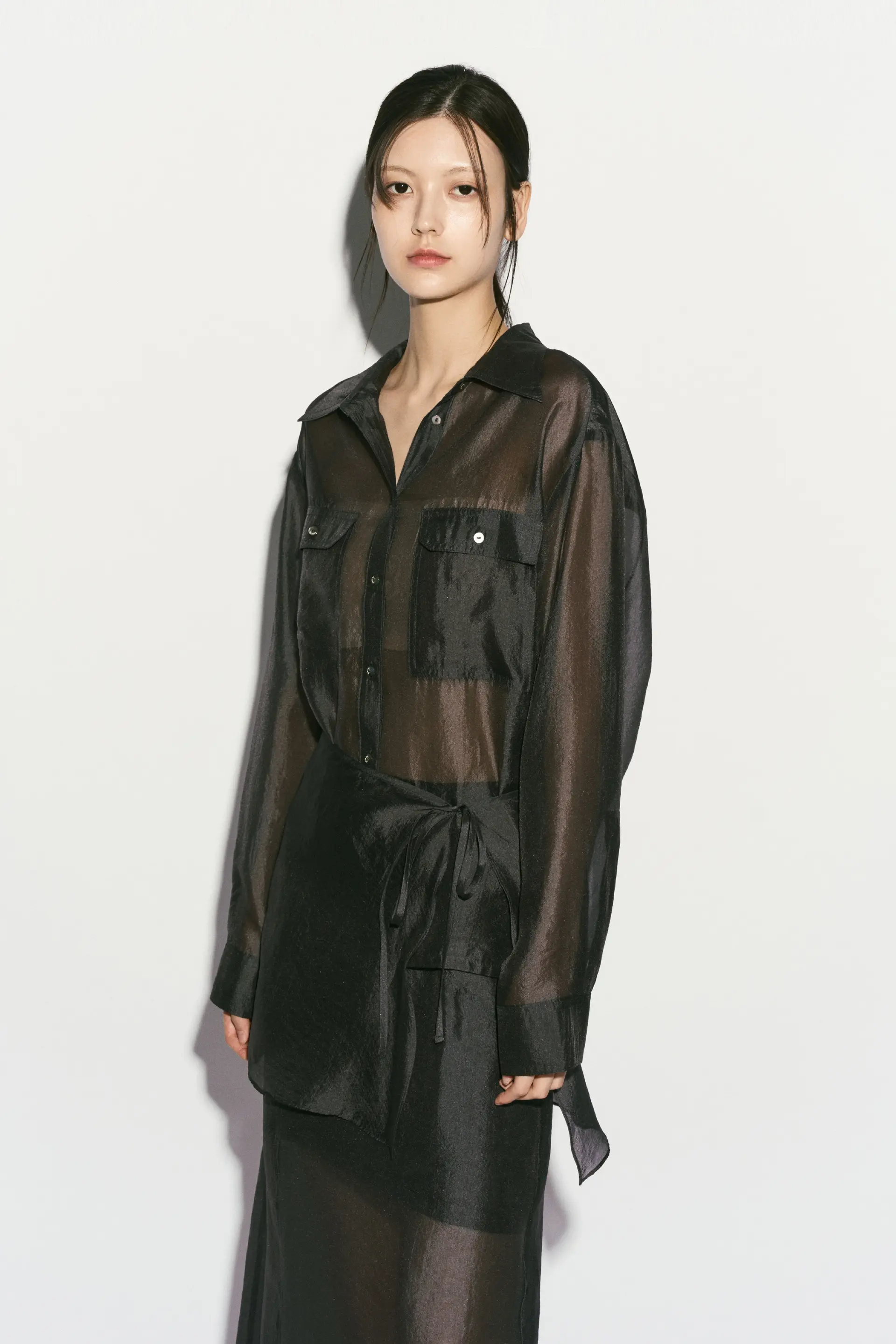 Sheer Cupro Shirts Midnight Navy