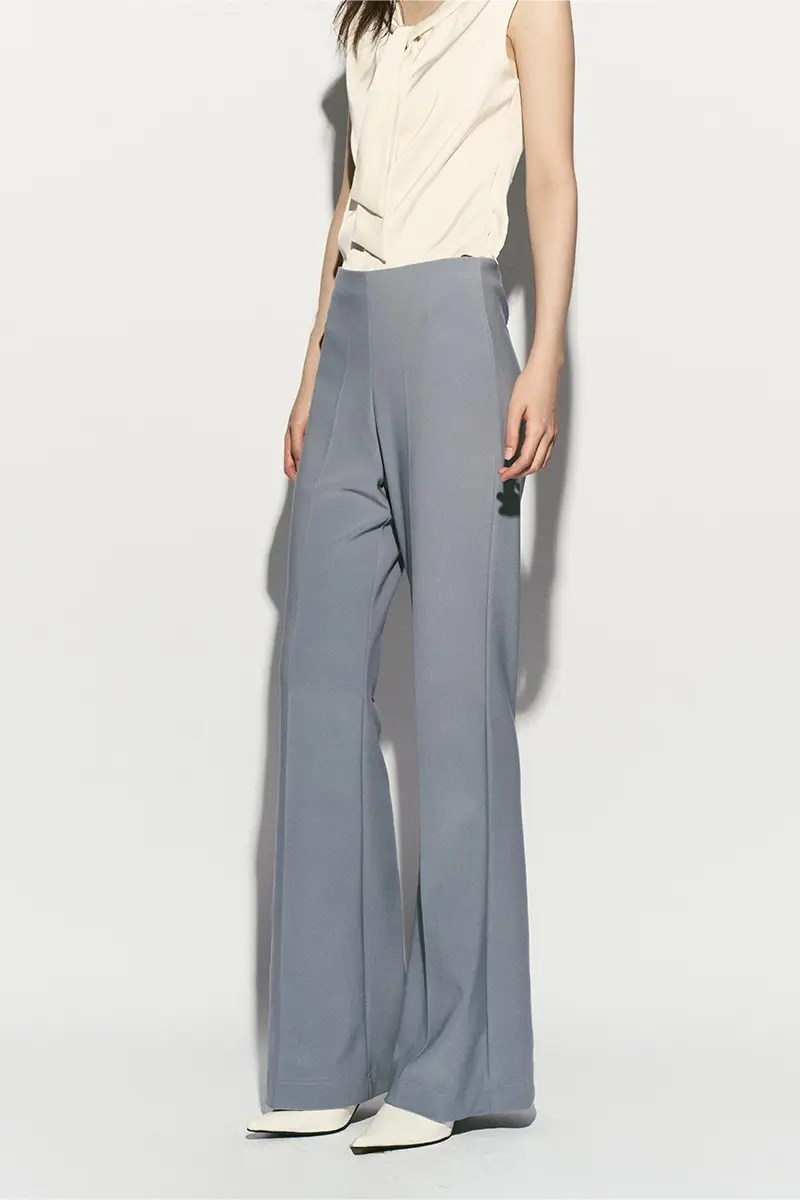 High-Rise Elasticated Bootcut Pants Cloud