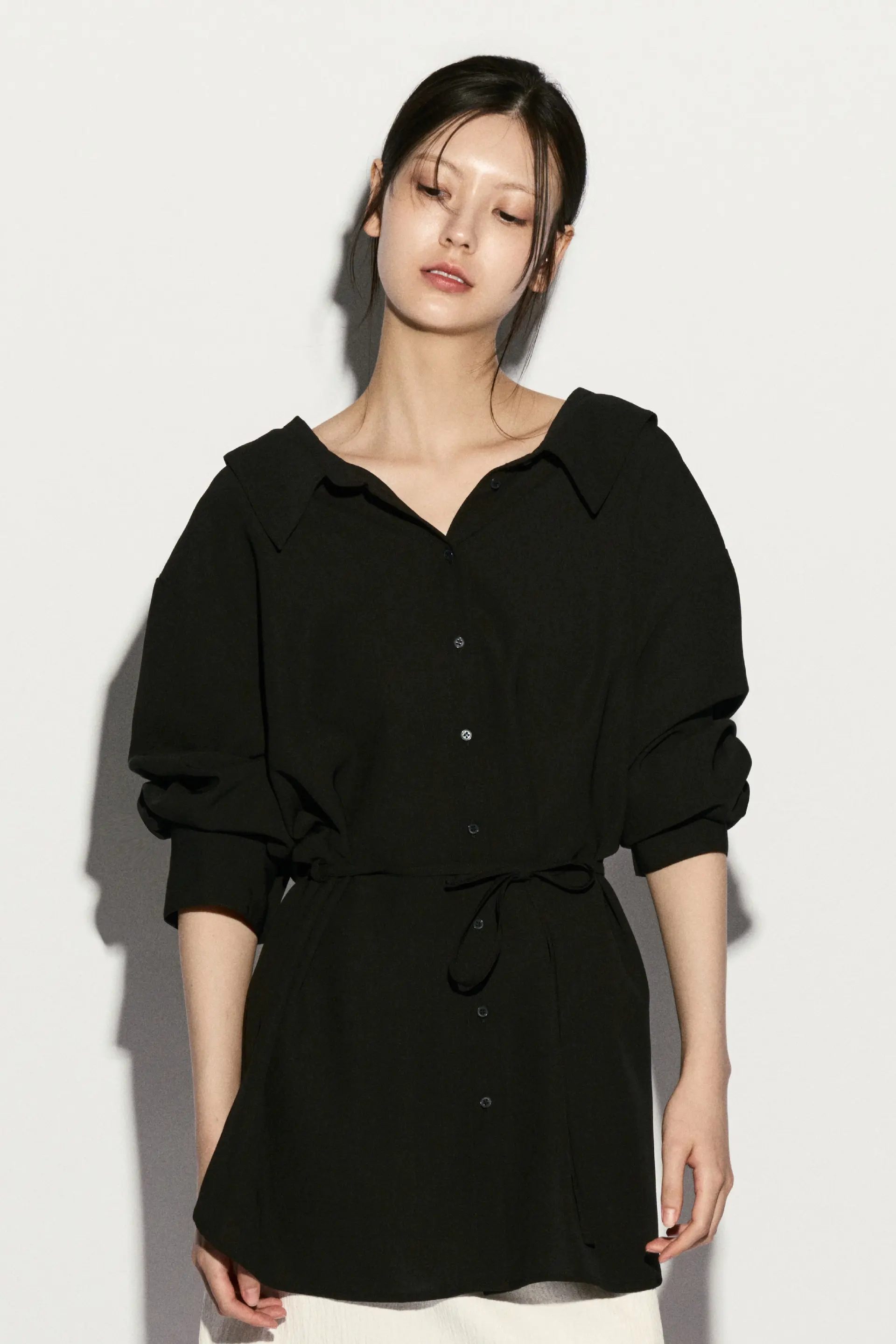 Off-Shoulder Tie-Waist Shirts