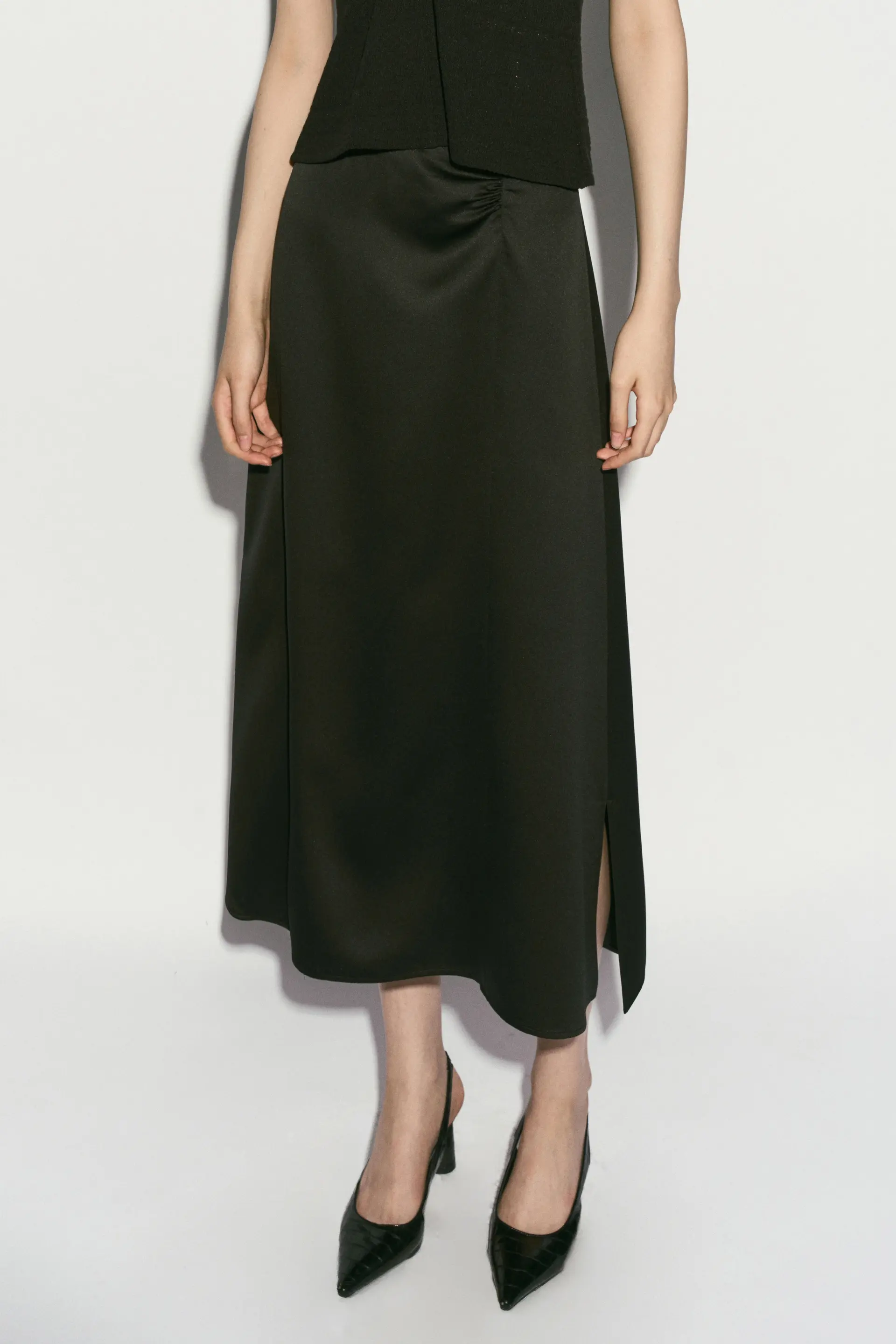 Draped Silky Skirt