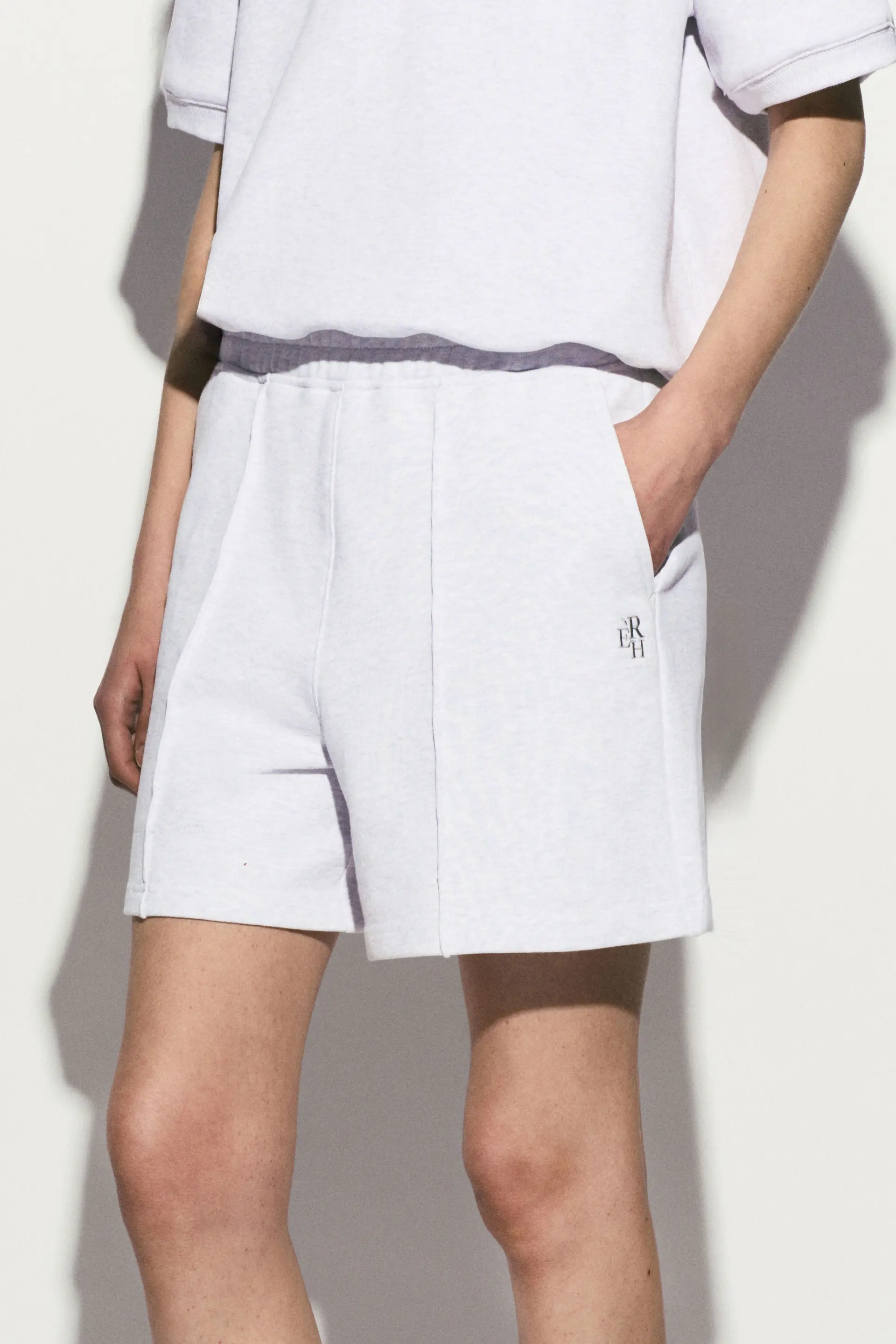 Cotton Sweat Shorts Melange Gray