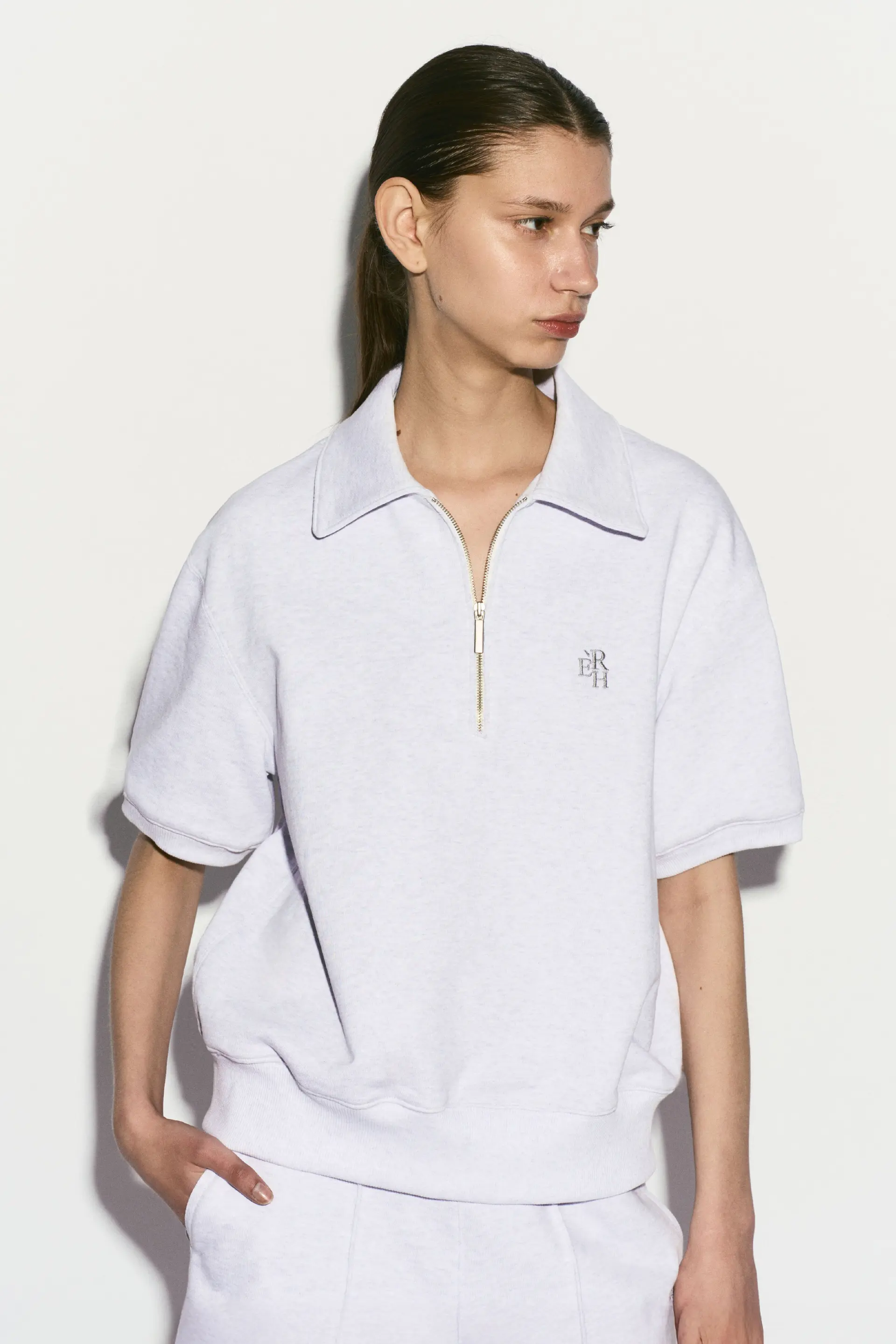 Half Zip Sweatshirt Melange Gray