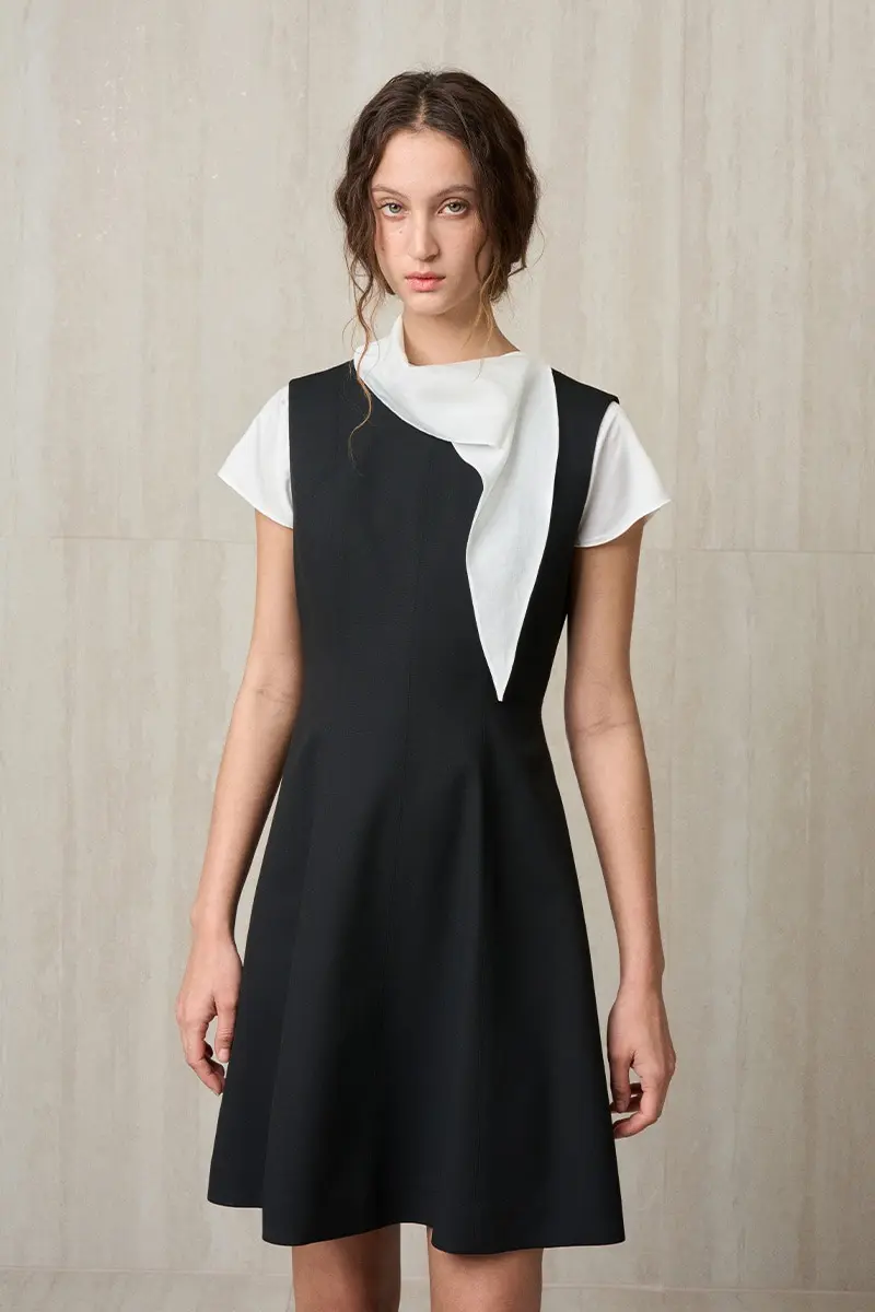 Logo Plaque Sleeveless Mini Dress