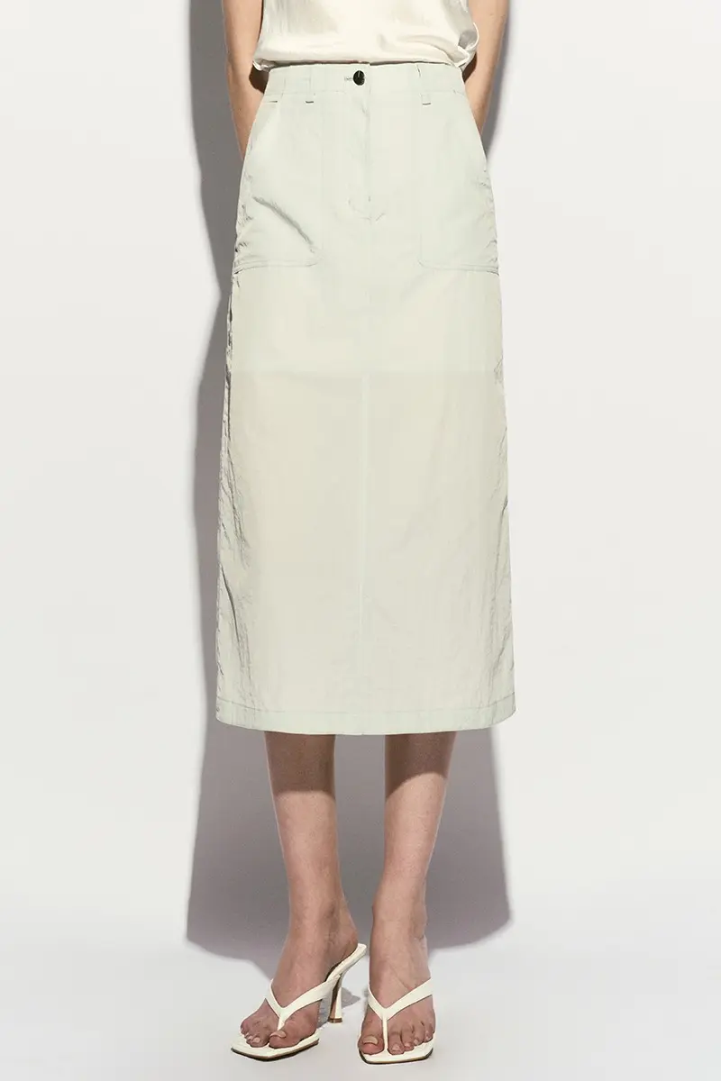 Midi Nylon Skirt