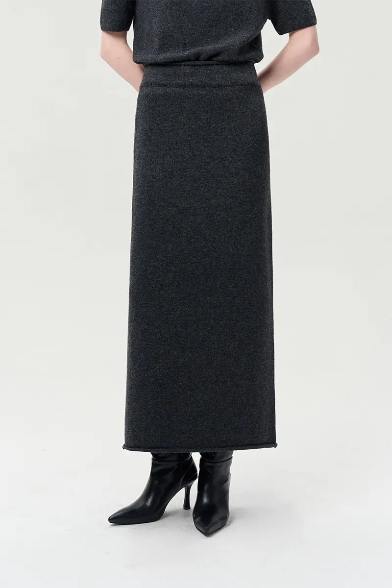 Cashmere Merino Wool Knit Skirt